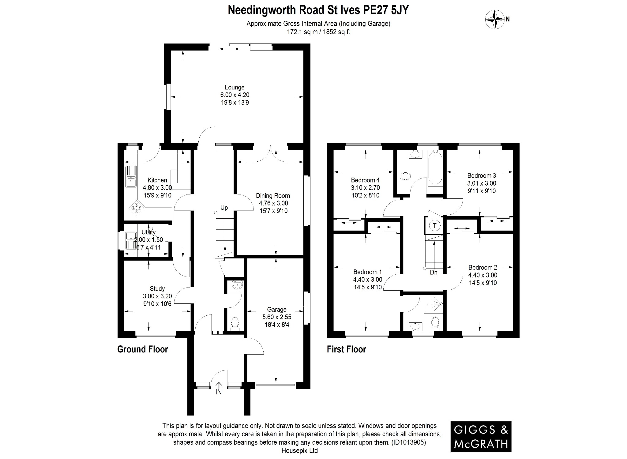 4 bed detached house for sale in Needingworth Road, St Ives - Property Floorplan