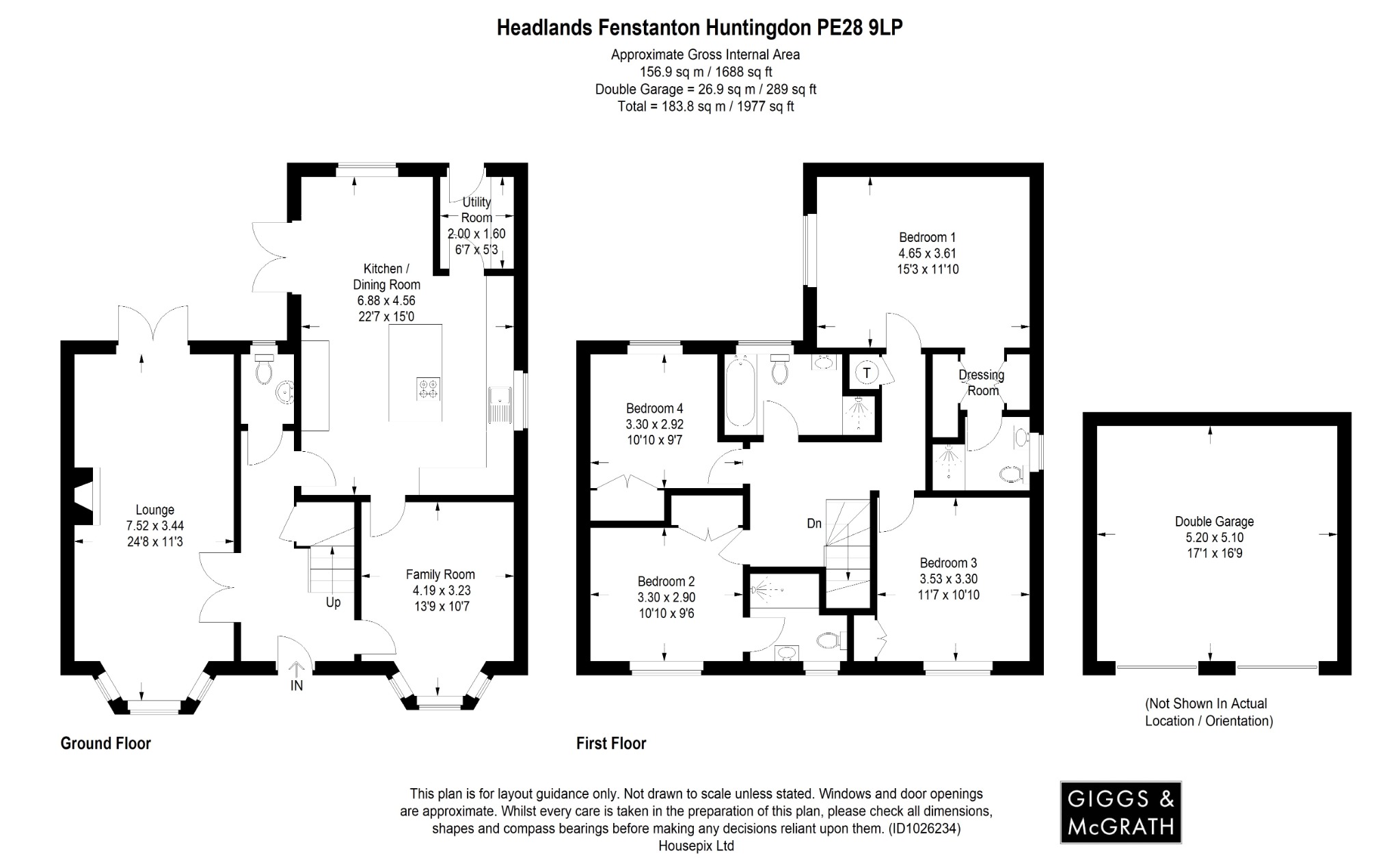 4 bed detached house for sale in Headlands, Huntingdon - Property Floorplan