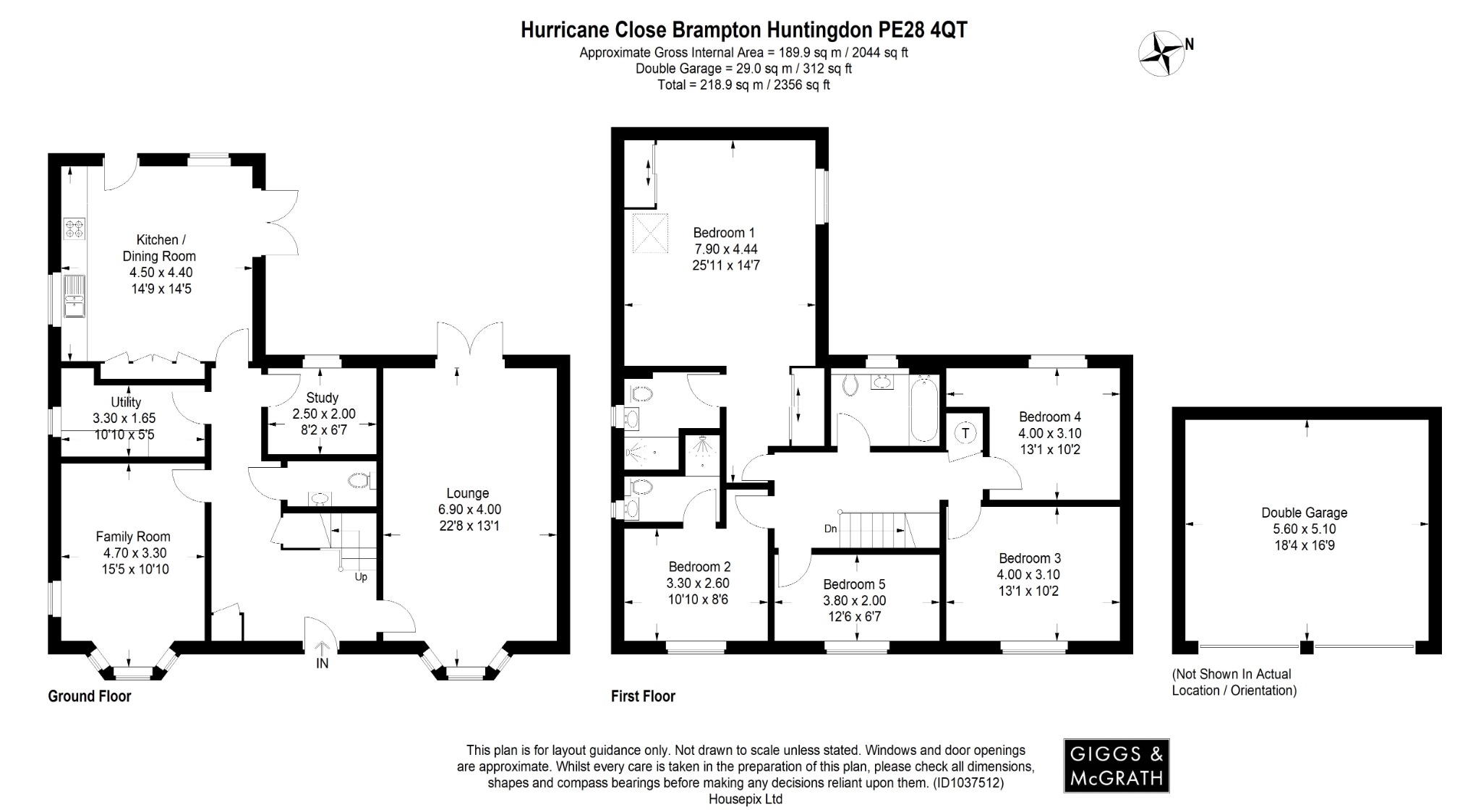 5 bed detached house for sale in Hurricane Close, Huntingdon - Property Floorplan
