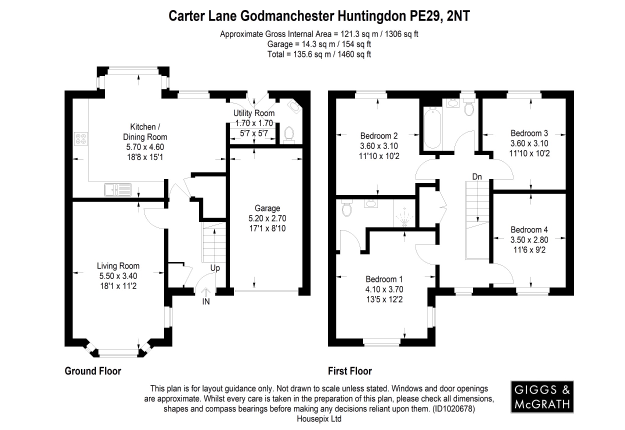 4 bed detached house for sale in Carter Lane, Huntingdon - Property Floorplan