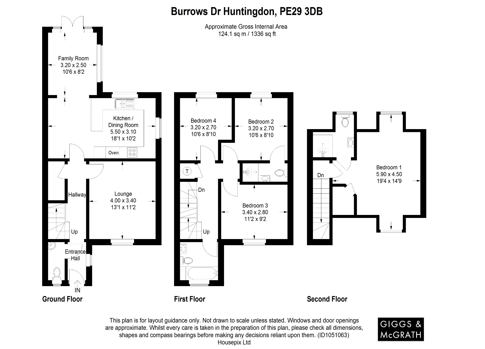 4 bed semi-detached house for sale in Burrows Drive, Huntingdon - Property Floorplan