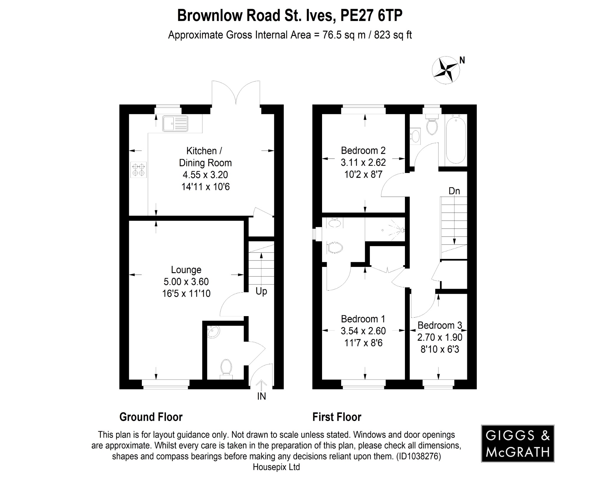 3 bed semi-detached house for sale, St Ives - Property Floorplan
