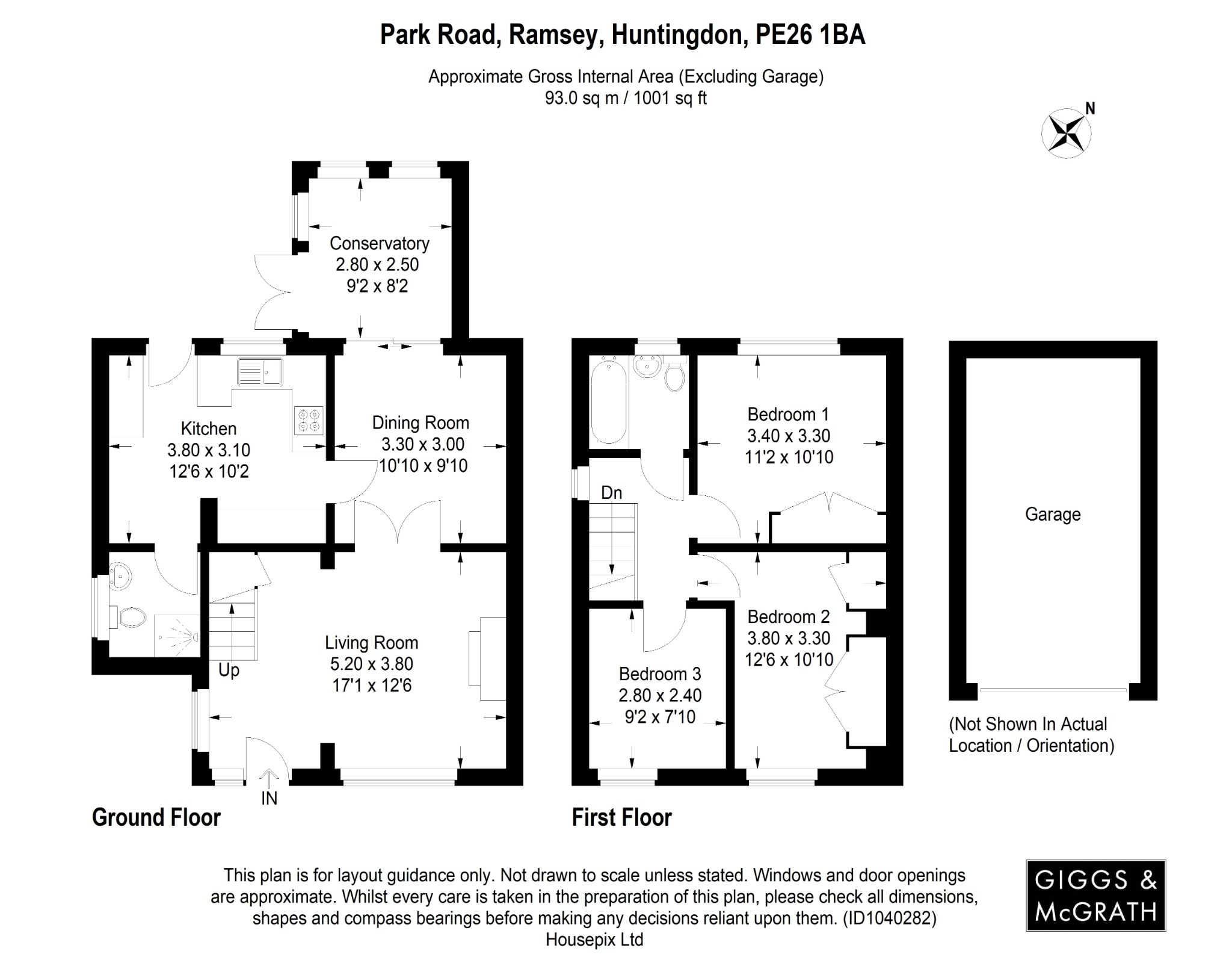 3 bed end of terrace house for sale in Park Road, Huntingdon - Property Floorplan