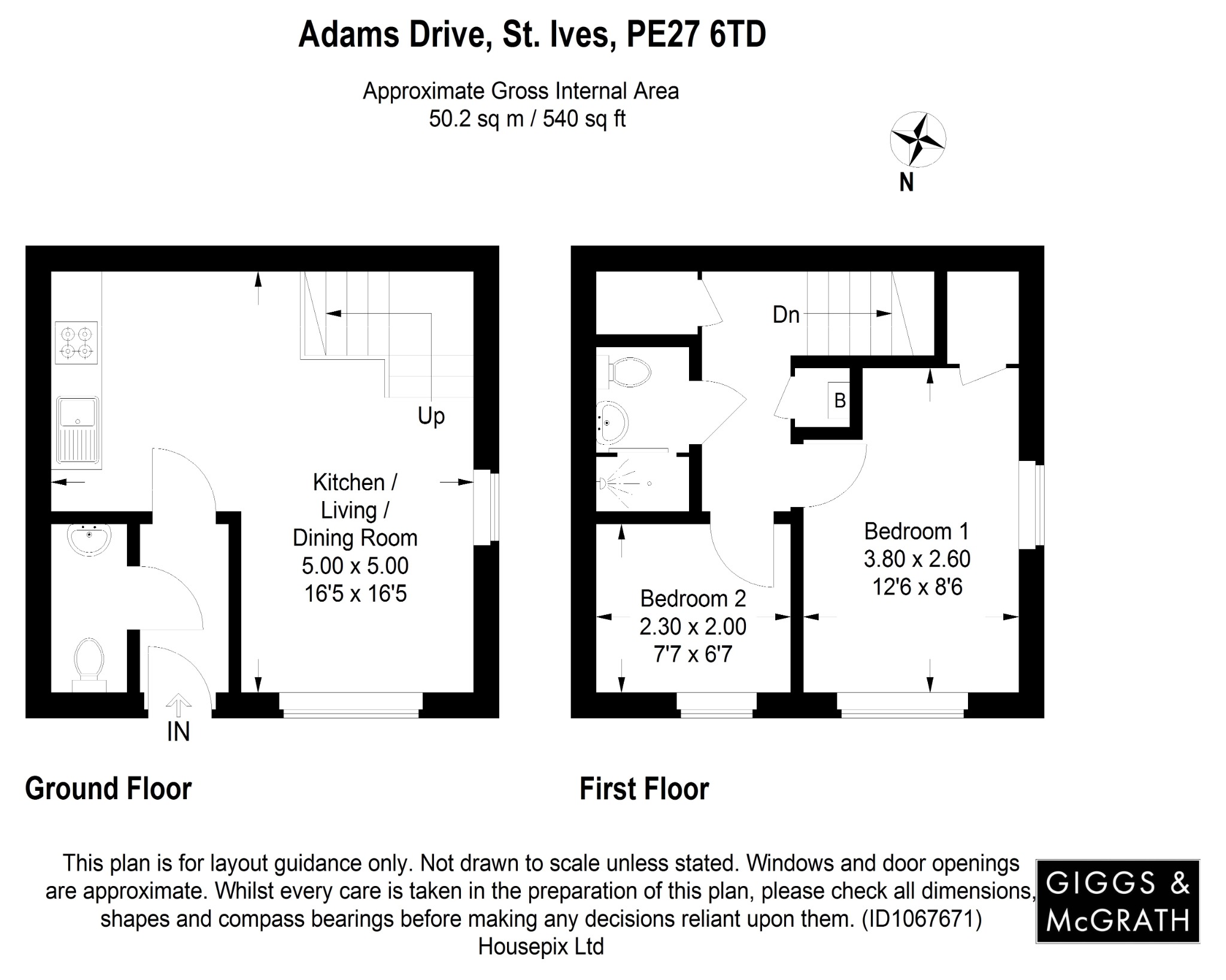 2 bed semi-detached house for sale in Adams Drive, St Ives - Property Floorplan