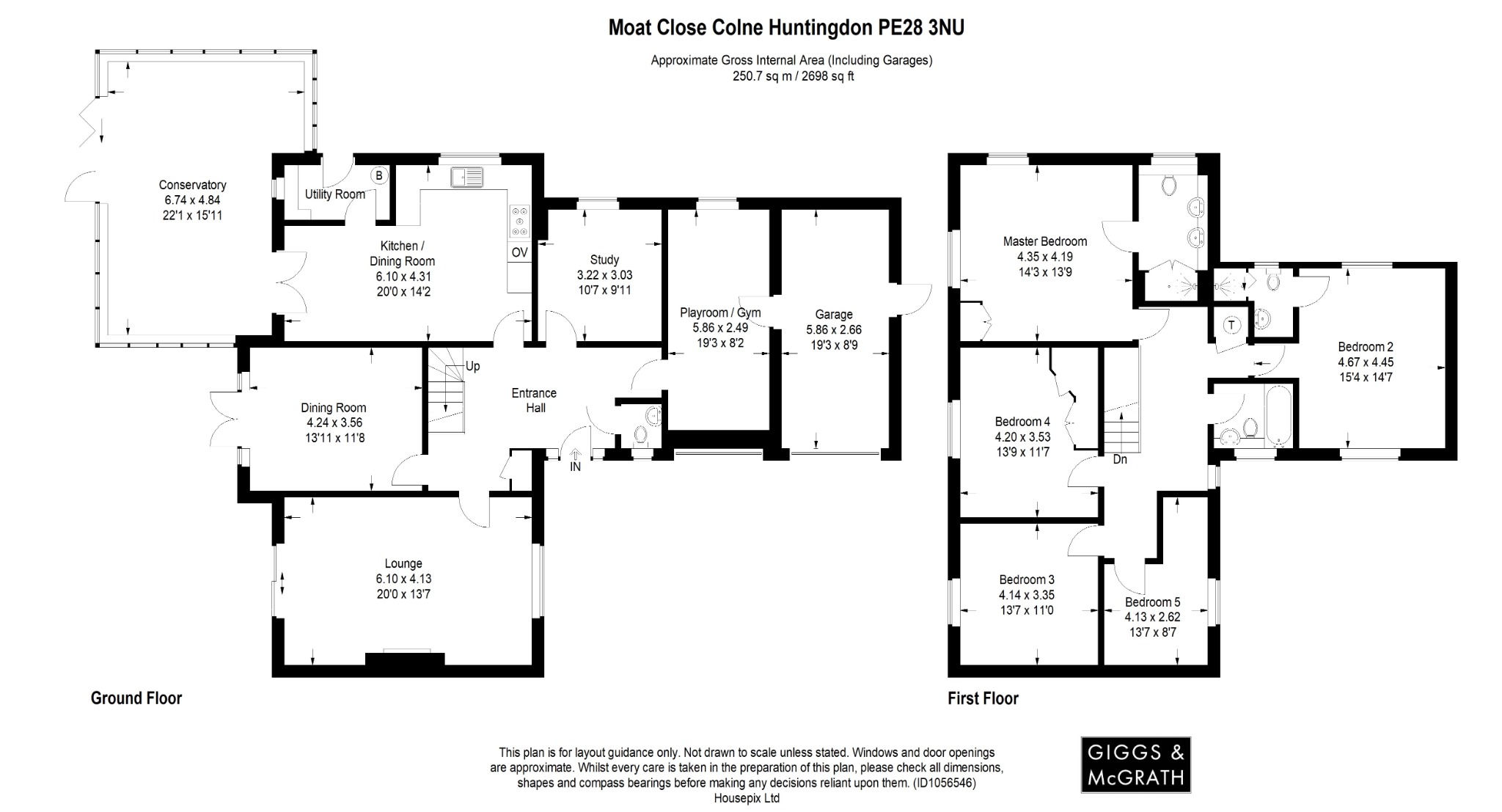 5 bed detached house for sale in Moat Close, Huntingdon - Property Floorplan