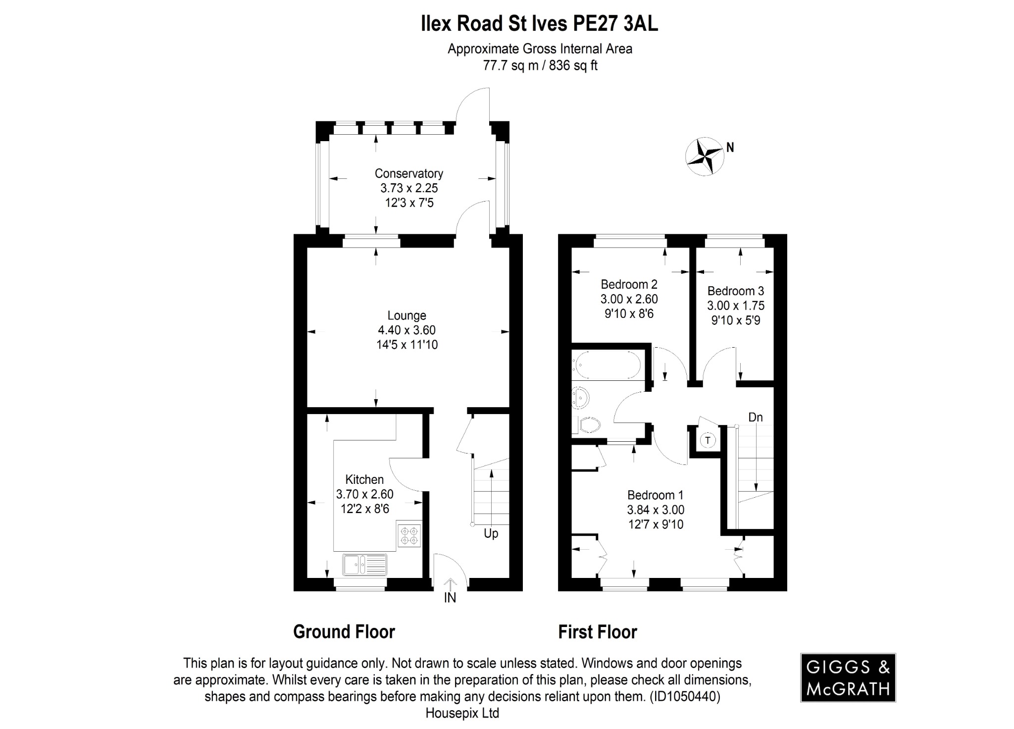 3 bed terraced house for sale in Ilex Road, St Ives - Property Floorplan