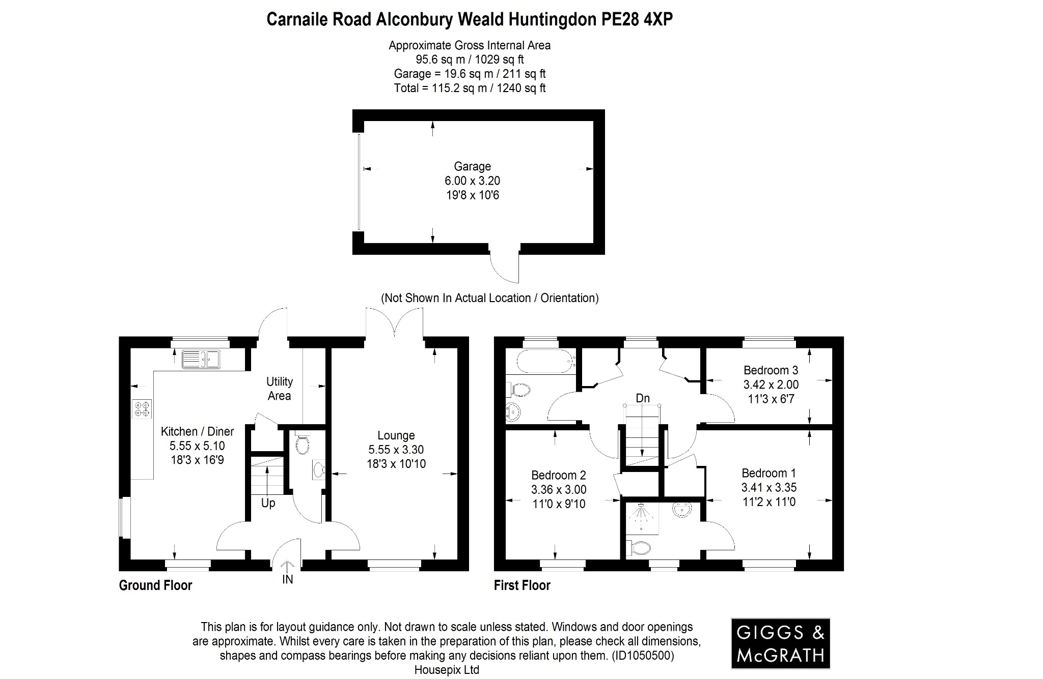 3 bed detached house for sale in Carnaile Road, Huntingdon - Property Floorplan