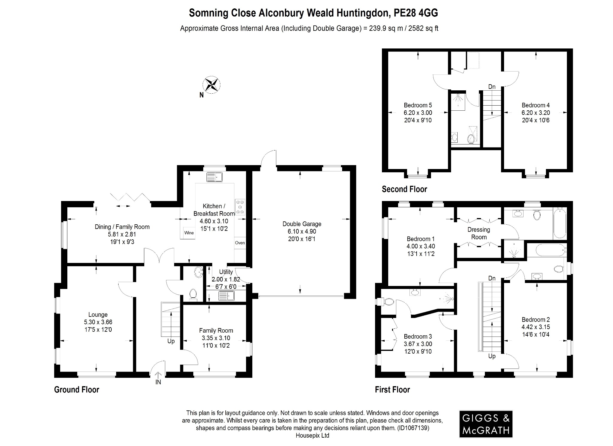 5 bed detached house for sale in Somning Close, Huntingdon - Property Floorplan