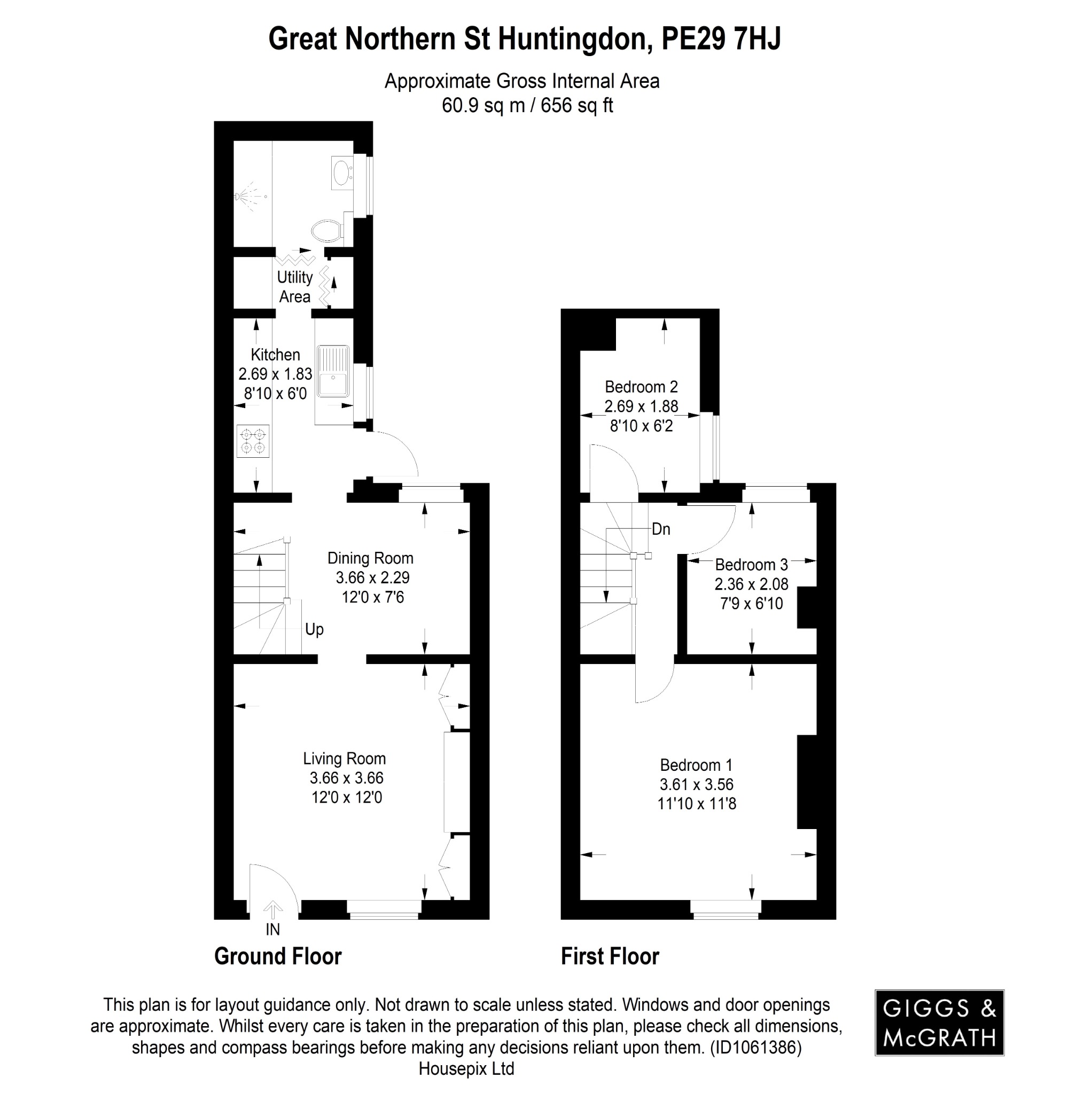 3 bed terraced house for sale in Great Northern Street - Property Floorplan