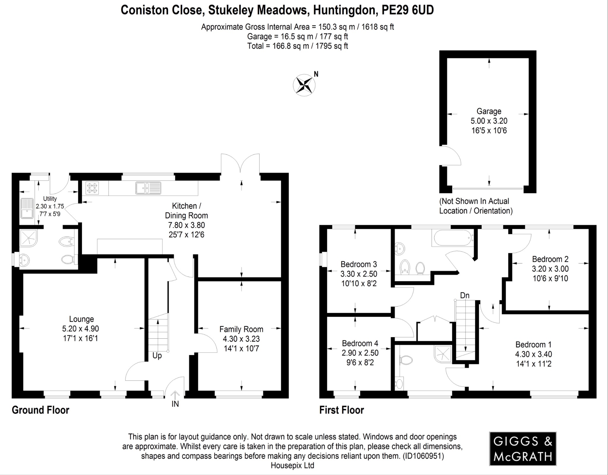 4 bed detached house for sale in Coniston Close, Huntingdon - Property Floorplan