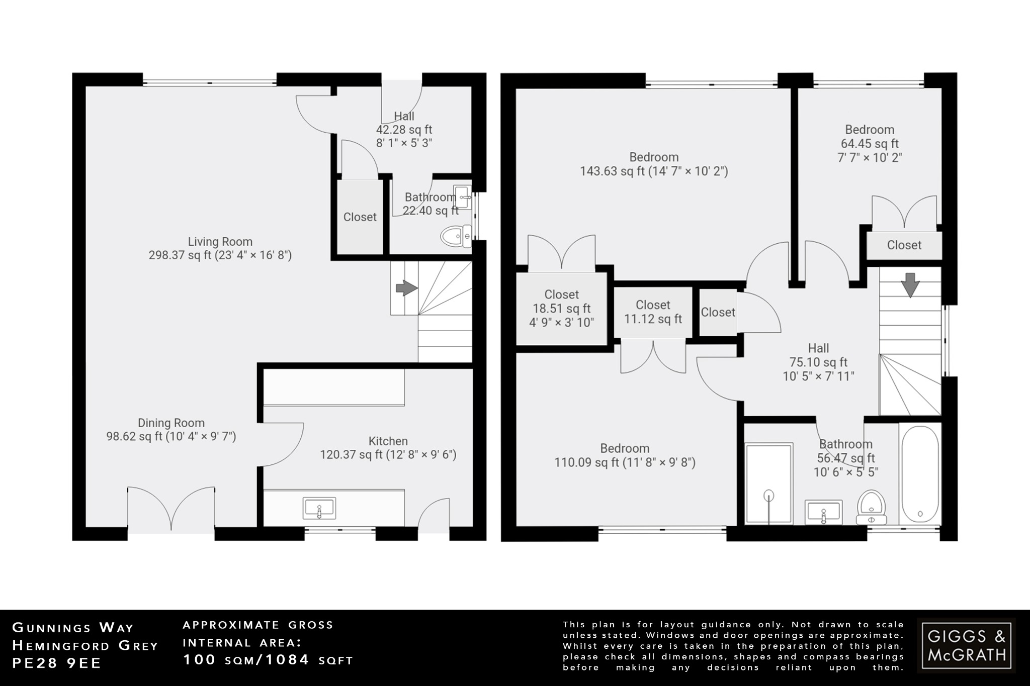 3 bed end of terrace house for sale in Gunnings Way, Huntingdon - Property Floorplan