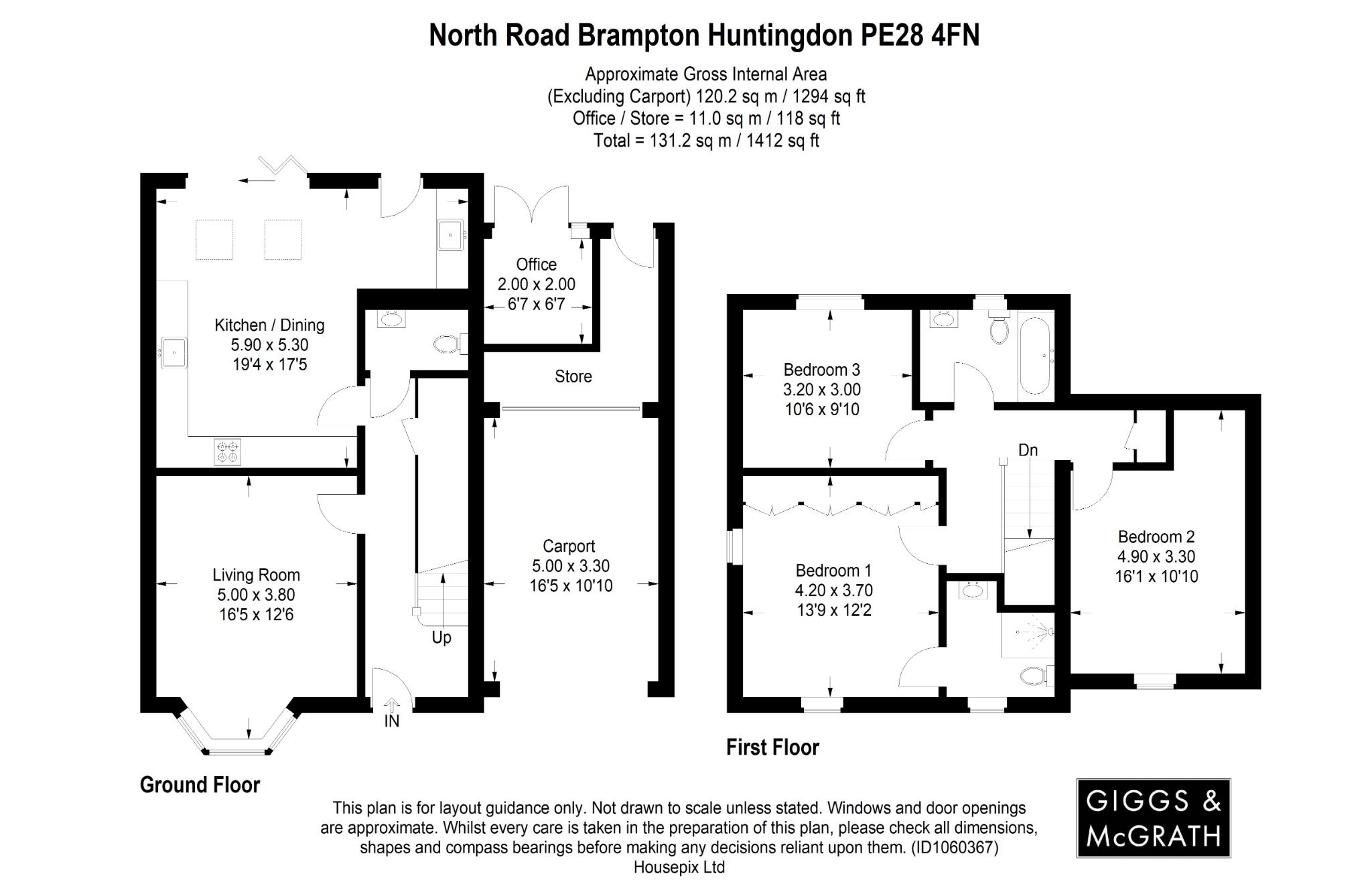 3 bed detached house for sale in North Road, Huntingdon - Property Floorplan