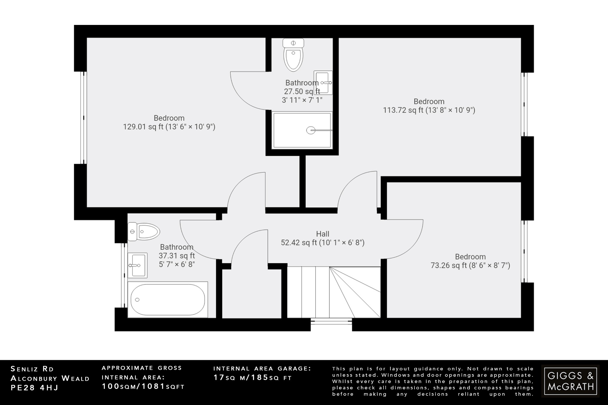 3 bed semi-detached house for sale in Senliz Road, Huntingdon - Property Floorplan