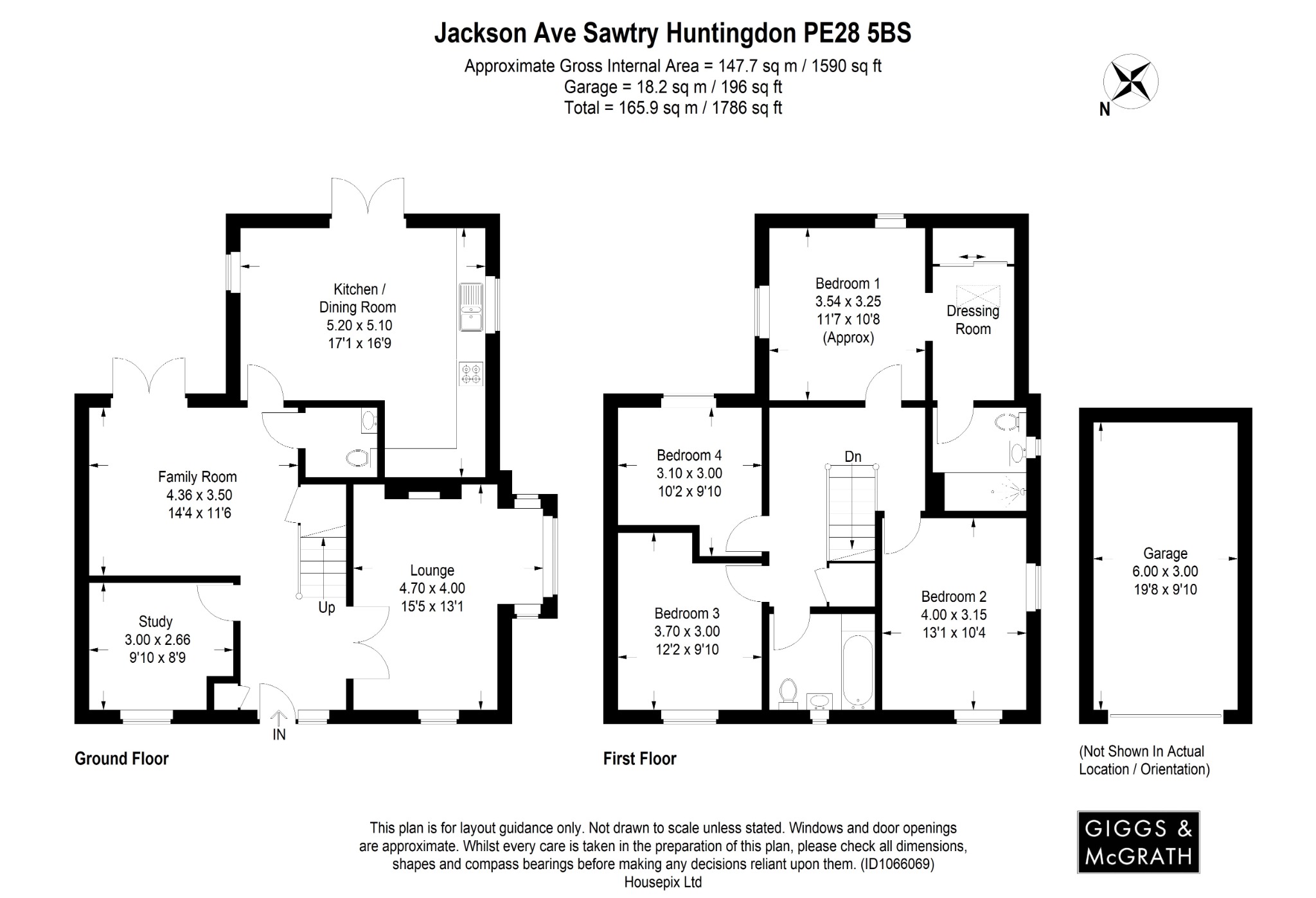 4 bed detached house for sale in Jackson Avenue, Huntingdon - Property Floorplan