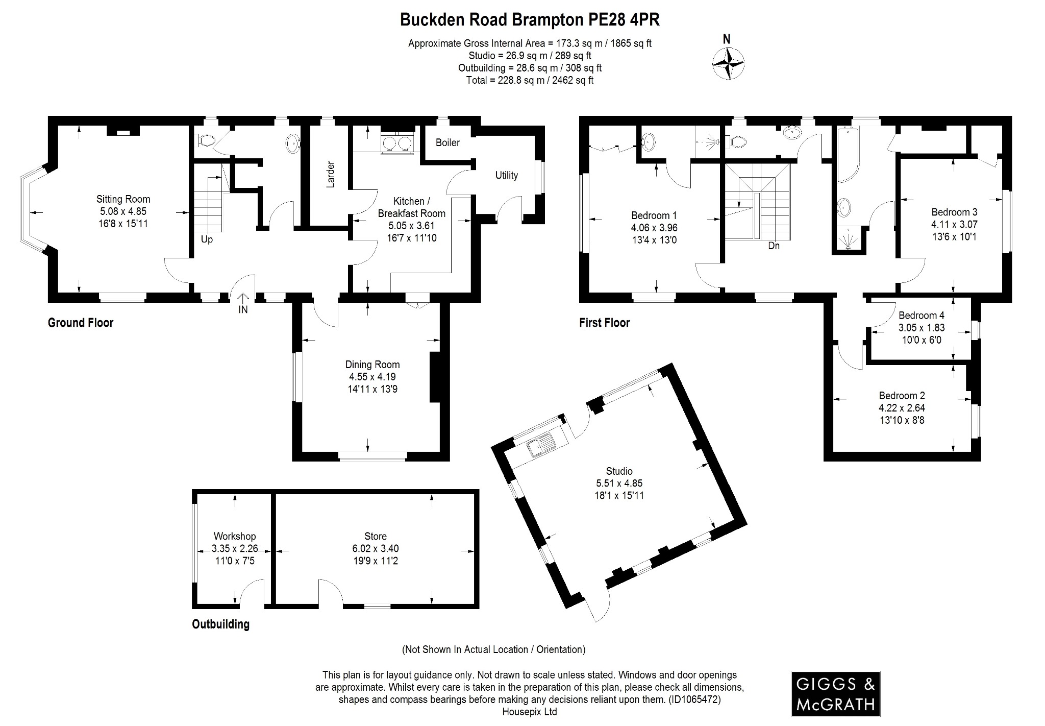 4 bed detached house for sale in Buckden Road, Huntingdon - Property Floorplan