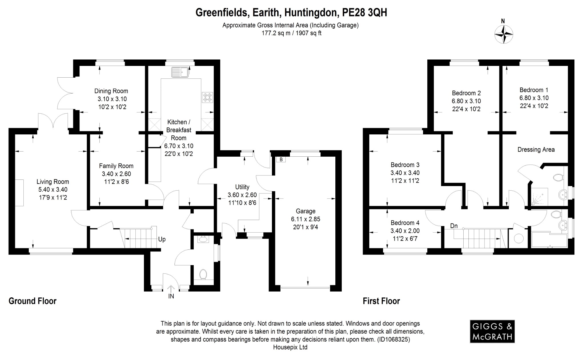 4 bed detached house for sale in Greenfields, Huntingdon - Property Floorplan
