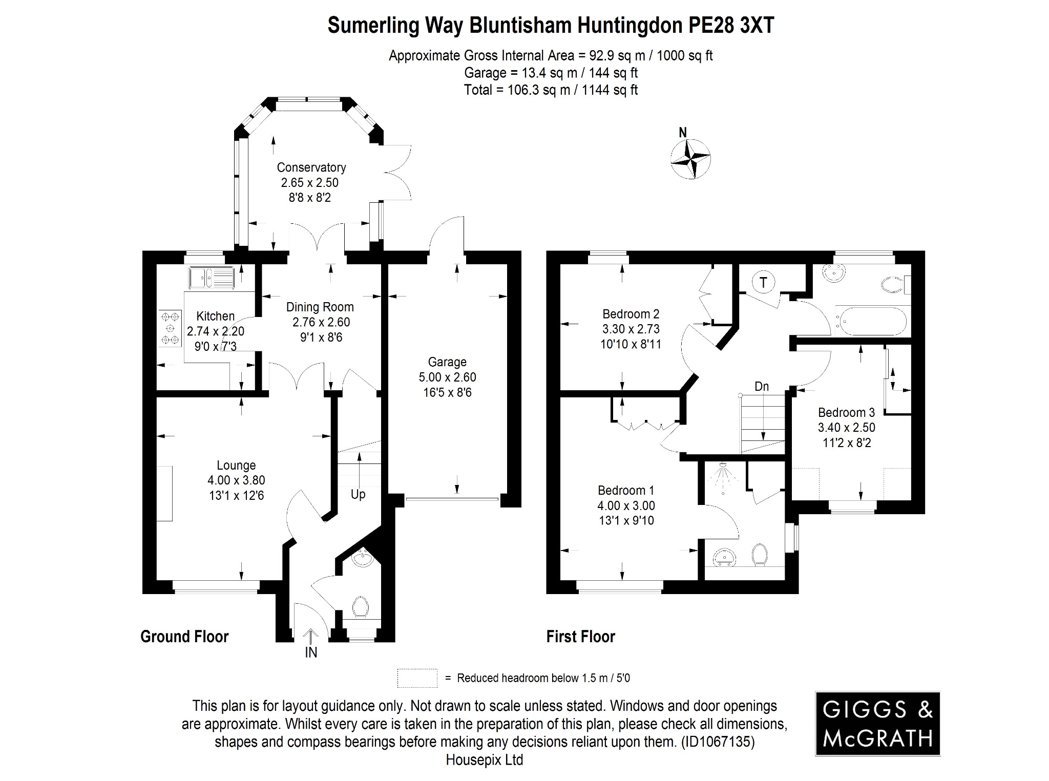 3 bed detached house for sale in Sumerling Way, Huntingdon - Property Floorplan