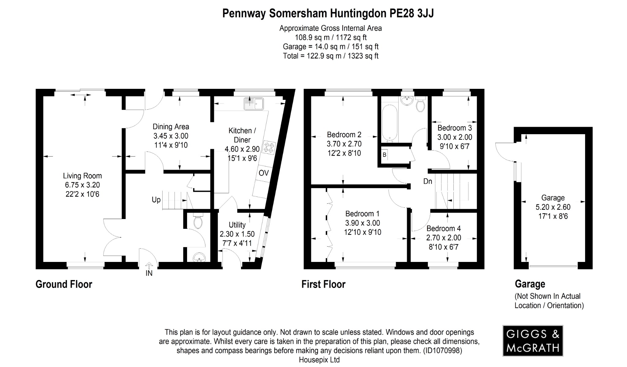 4 bed end of terrace house for sale in Pennway, Huntingdon - Property Floorplan