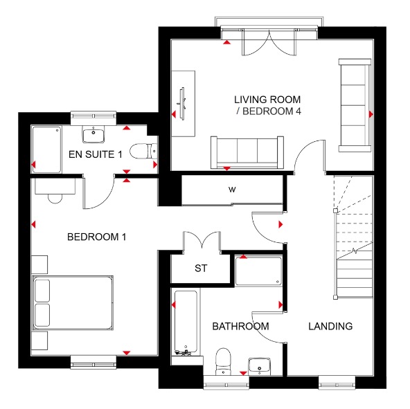 4 bed link detached house for sale, Huntingdon - Property Floorplan