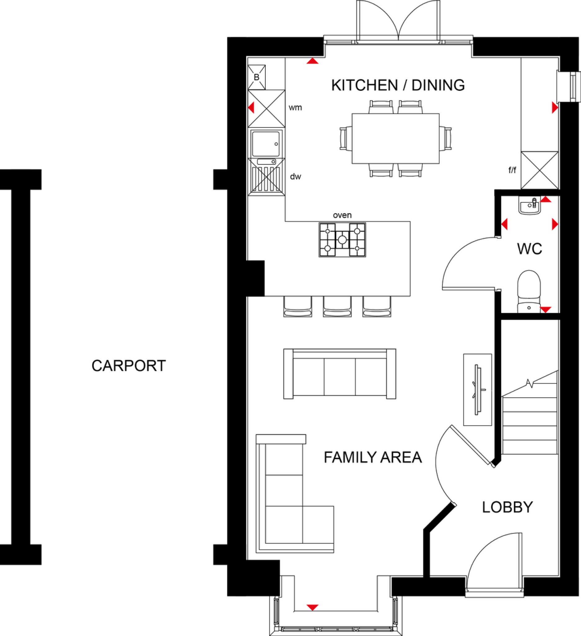 4 bed link detached house for sale, Huntingdon - Property Floorplan