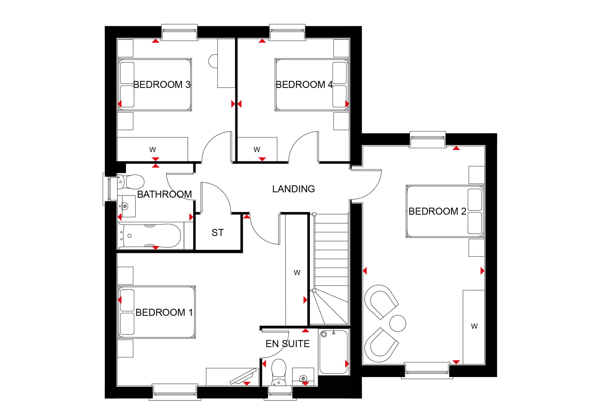 4 bed link detached house for sale, Huntingdon - Property Floorplan