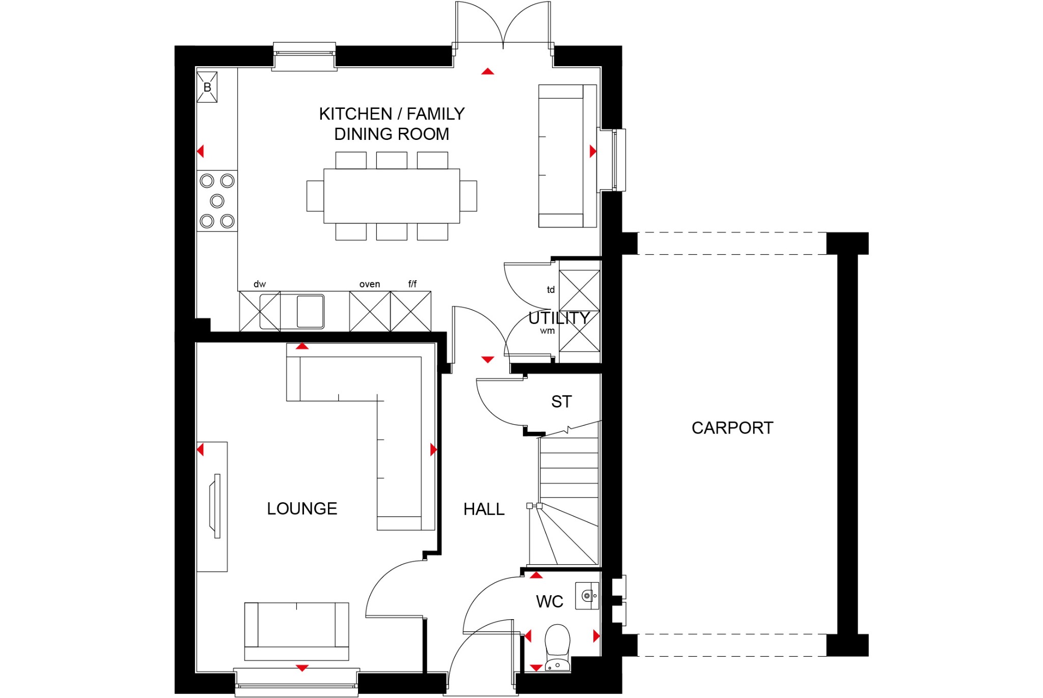 4 bed link detached house for sale, Huntingdon - Property Floorplan