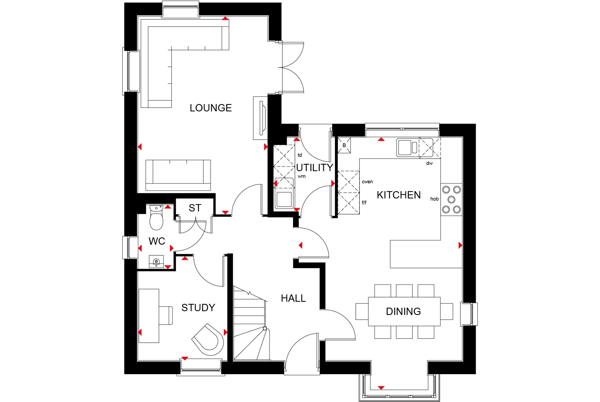 4 bed link detached house for sale in The Avondale, Alconbury Weald - Property Floorplan