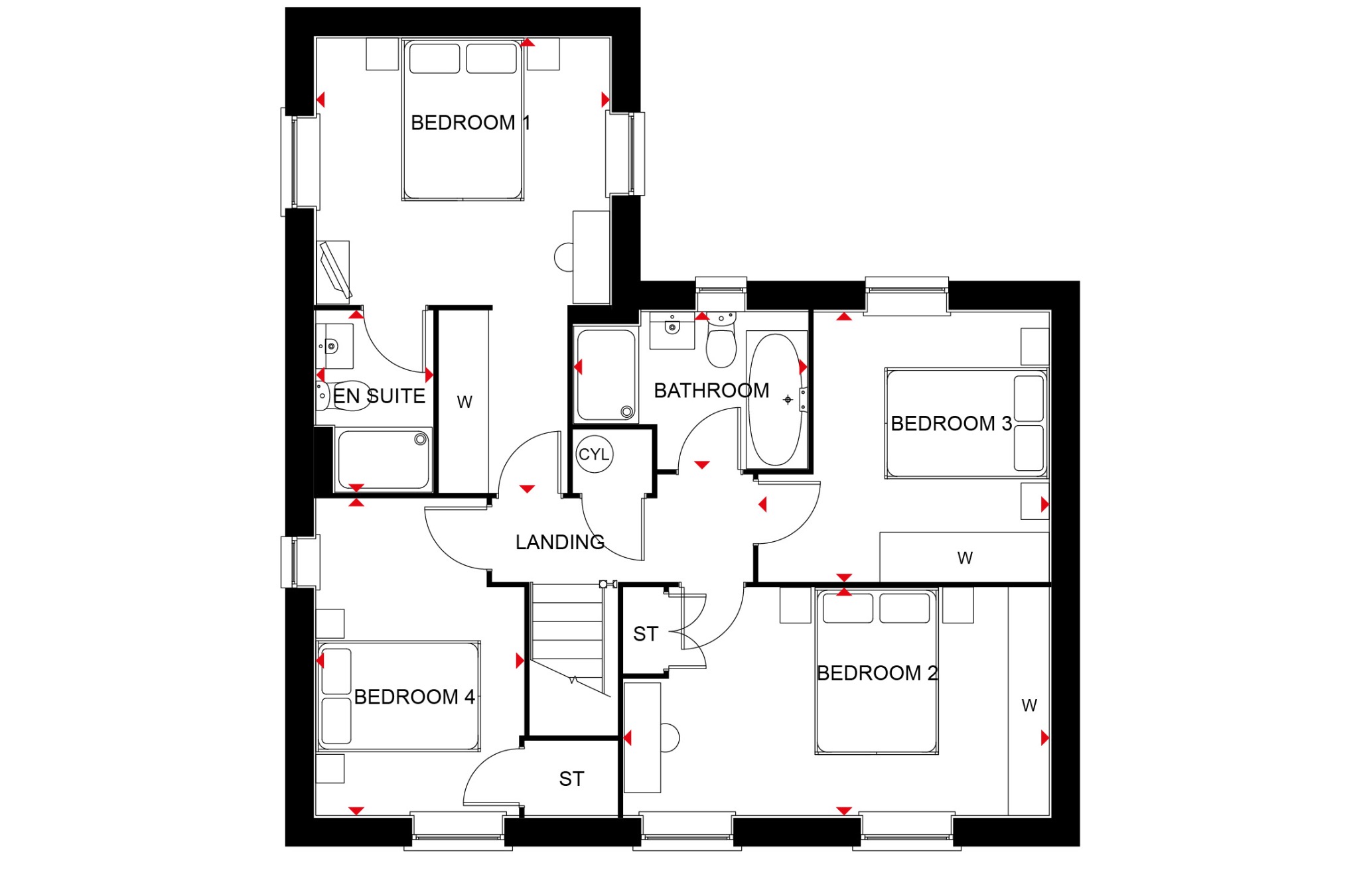 4 bed link detached house for sale in The Avondale, Alconbury Weald - Property Floorplan