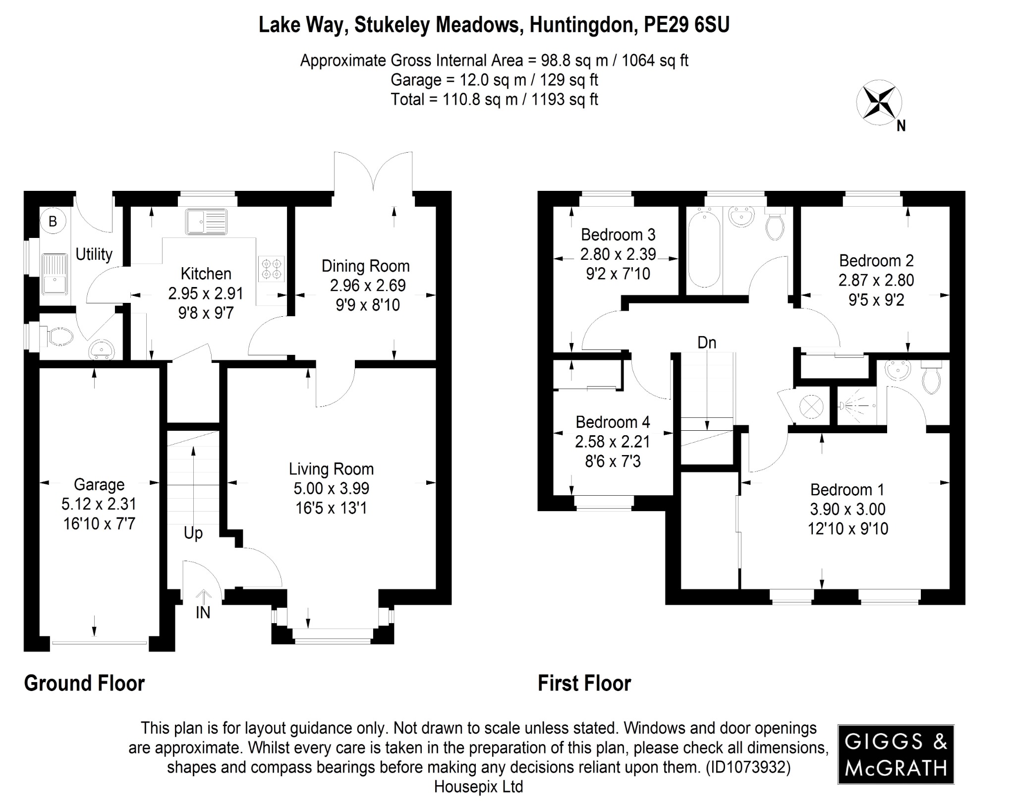 4 bed detached house for sale in Lake Way, Huntingdon - Property Floorplan