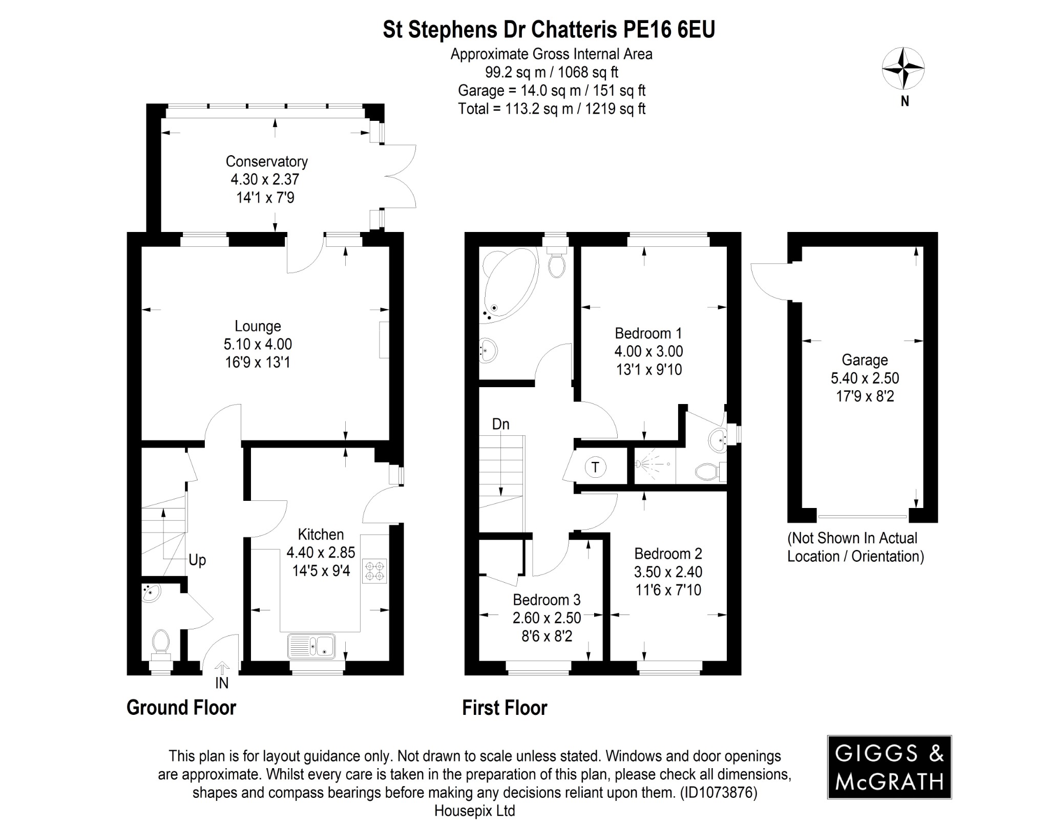 3 bed semi-detached house for sale in St Stephen's Drive, Chatteris - Property Floorplan