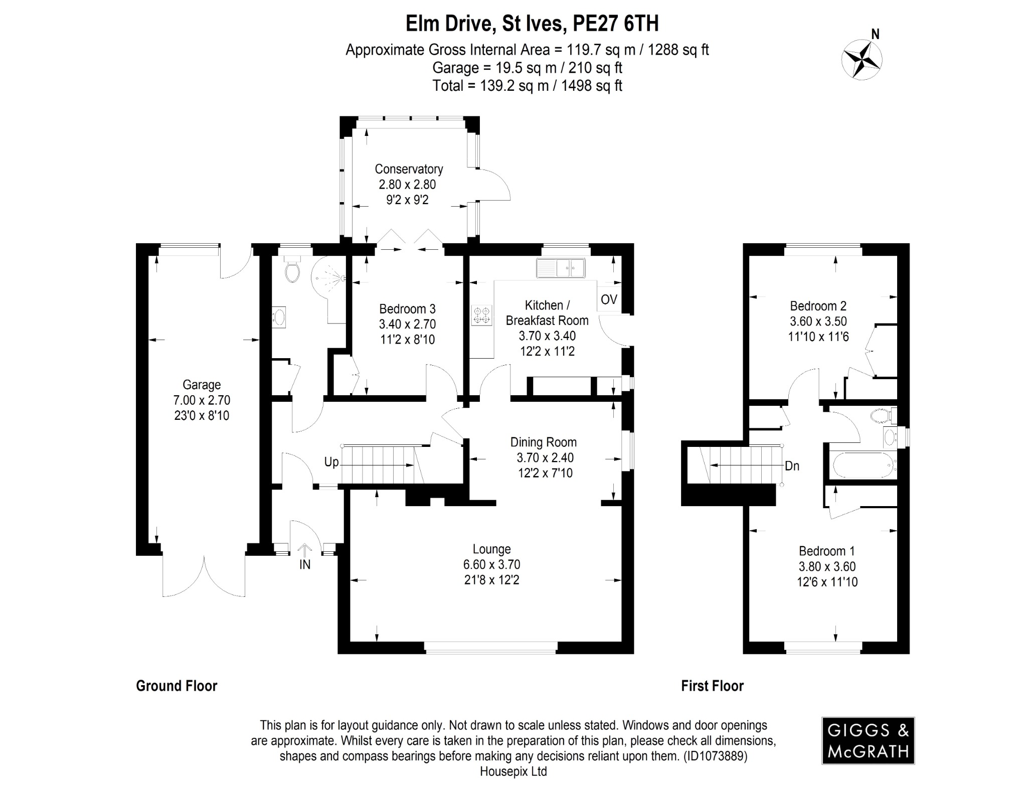 3 bed detached house for sale in Elm Drive, St Ives - Property Floorplan