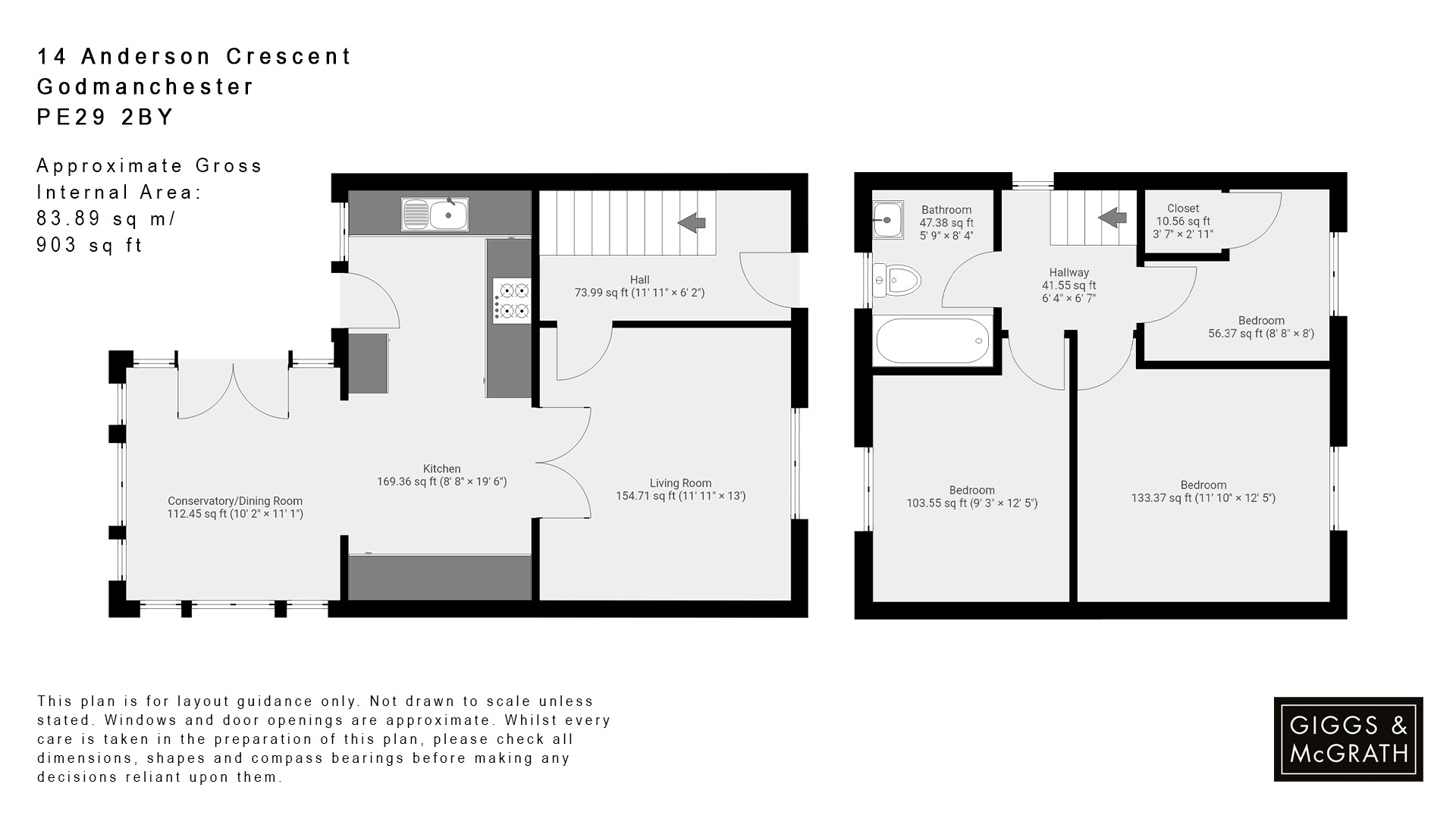 3 bed semi-detached house for sale in Anderson Crescent, Huntingdon - Property Floorplan