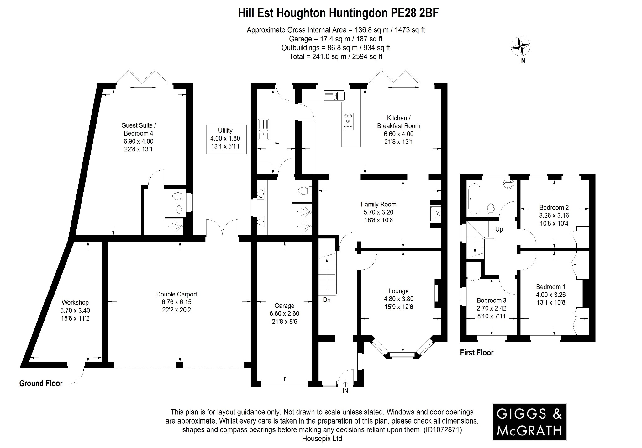 4 bed semi-detached house for sale in Hill Estate, Huntingdon - Property Floorplan