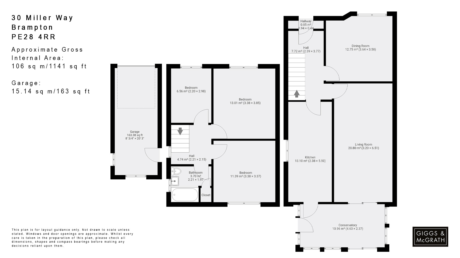 3 bed semi-detached house for sale in Miller Way, Huntingdon - Property Floorplan