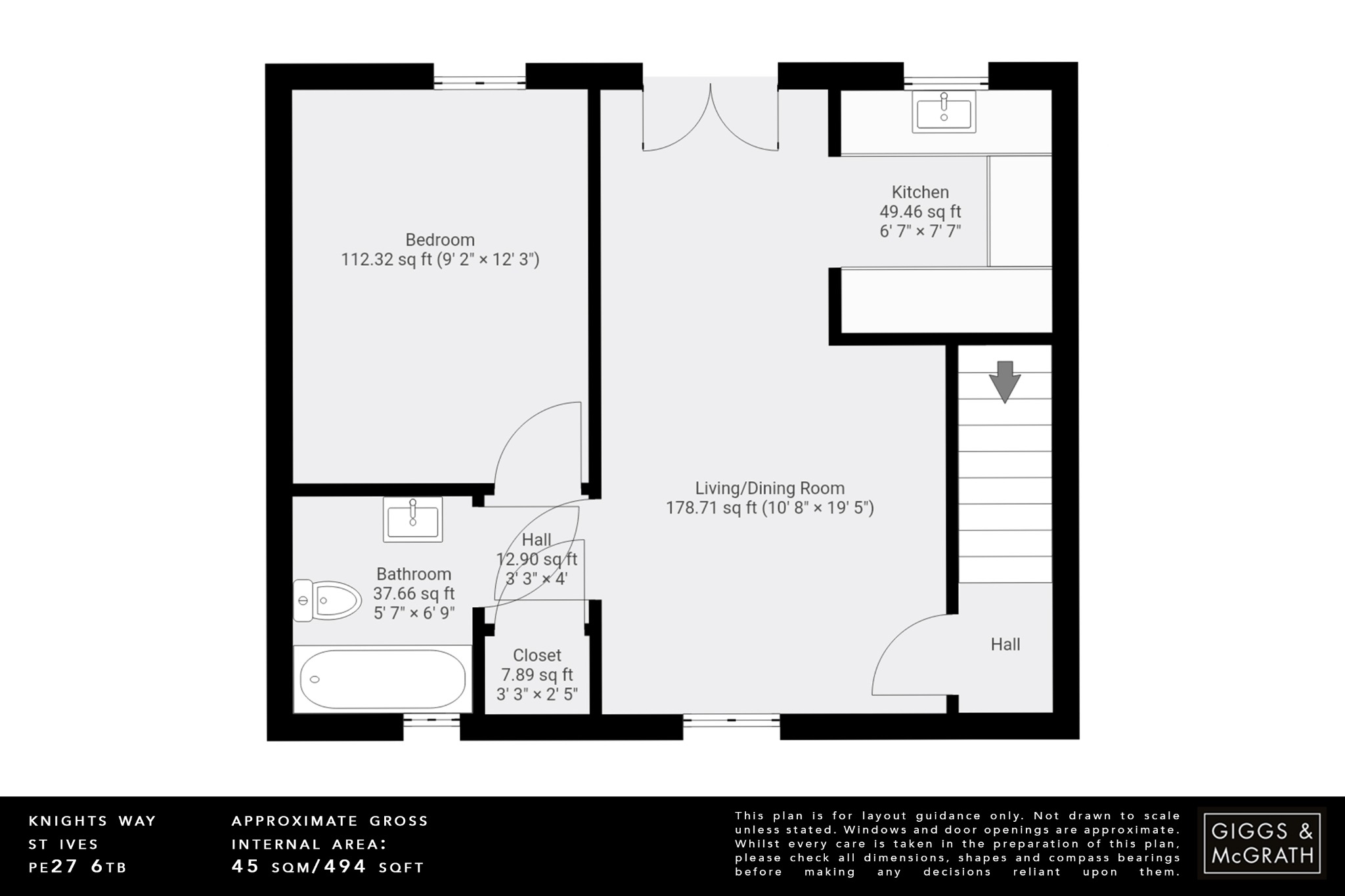 1 bed flat for sale in Knights Way - Property Floorplan