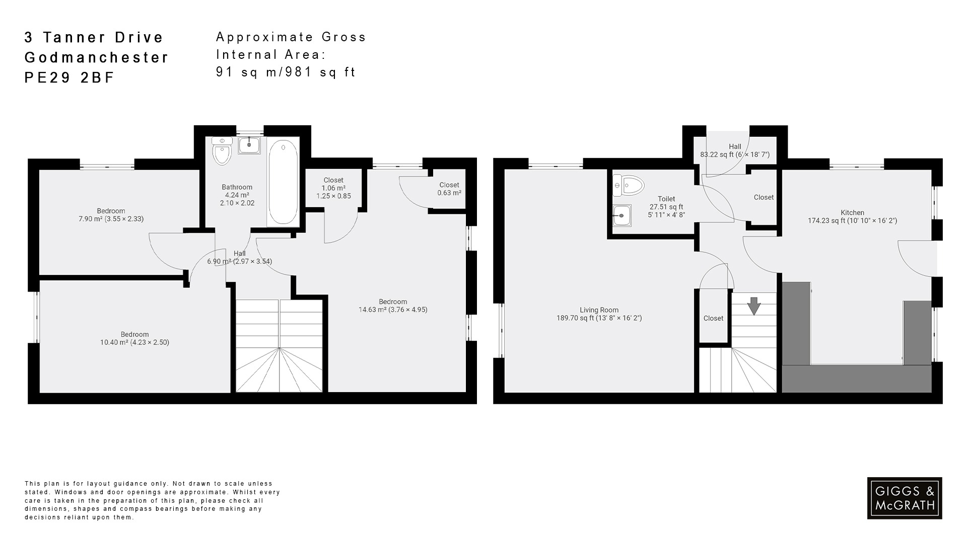 3 bed semi-detached house for sale in Tanner Drive, Huntingdon - Property Floorplan