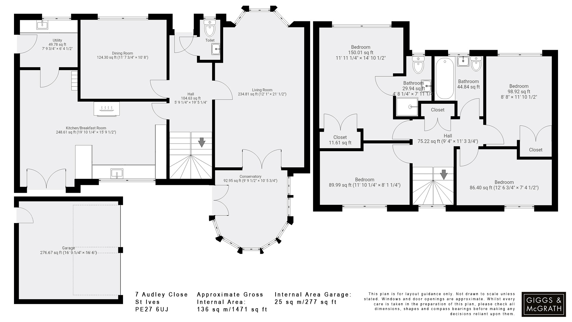 4 bed detached house for sale in Audley Close, St. Ives - Property Floorplan