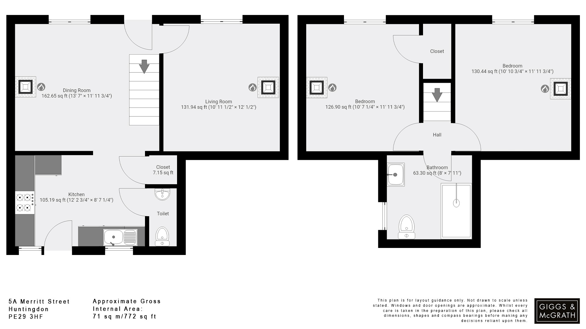 2 bed semi-detached house for sale in Merritt Street, Huntingdon - Property Floorplan