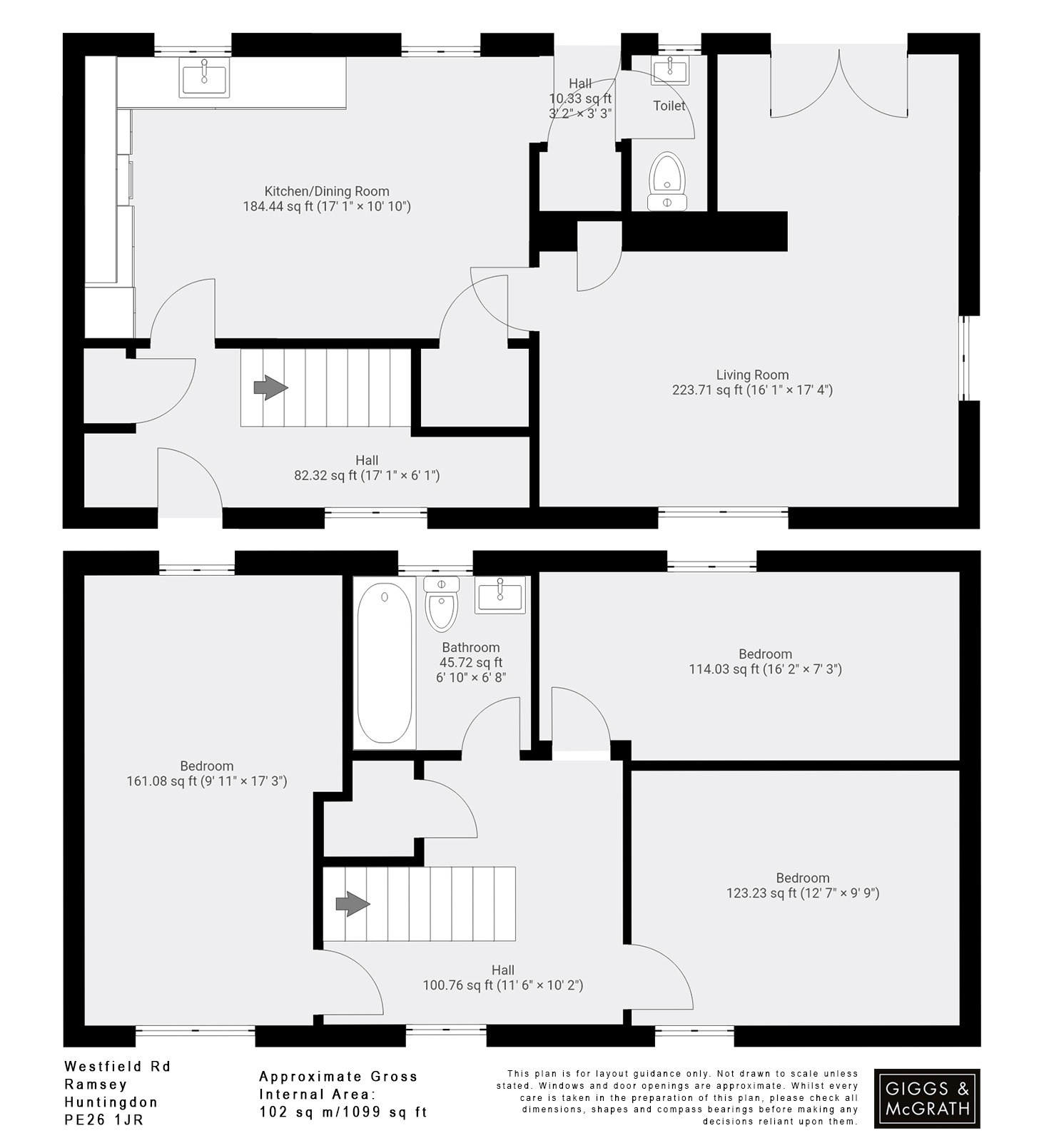 3 bed semi-detached house for sale in Westfield Road, Huntingdon - Property Floorplan