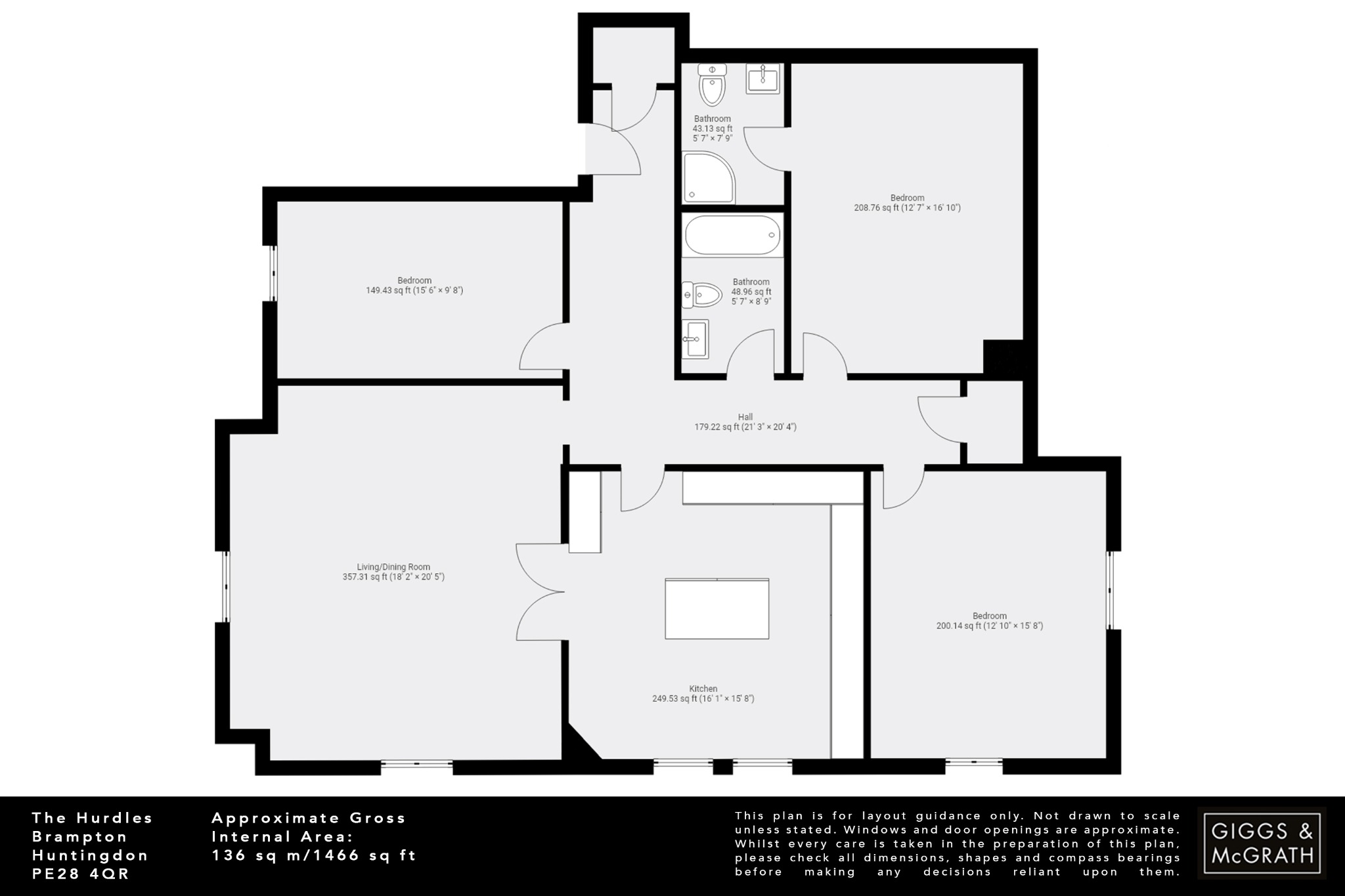 3 bed penthouse for sale in The Hurdles, Huntingdon - Property Floorplan