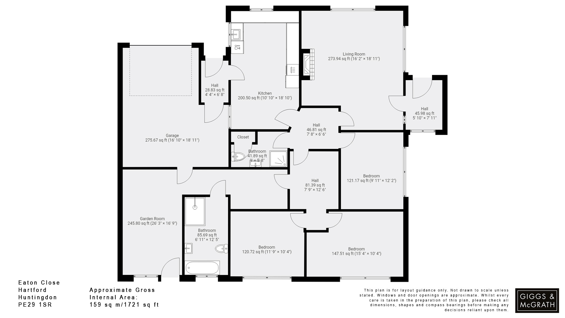 3 bed bungalow for sale in Eaton Close, Huntingdon - Property Floorplan