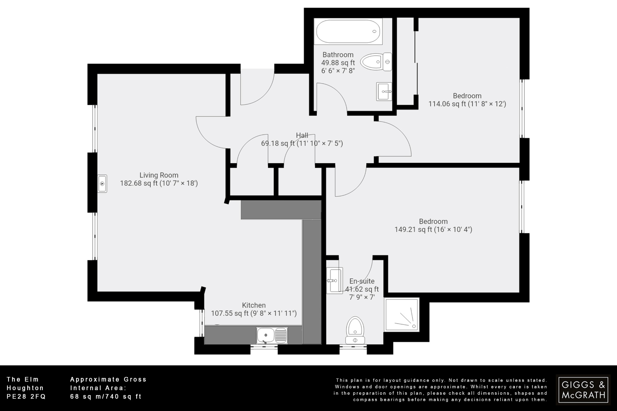 2 bed ground floor flat for sale in Thicket Road, Huntingdon - Property Floorplan