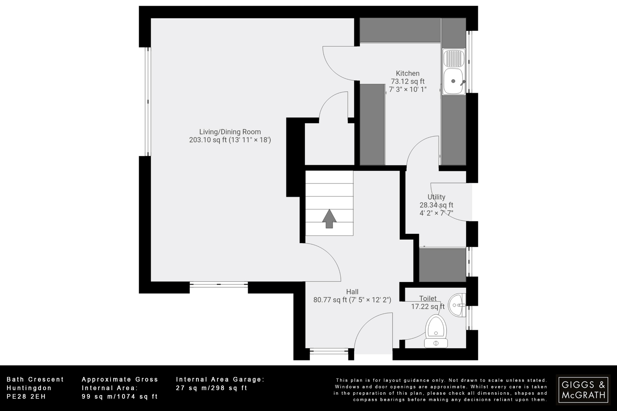 2 bed end of terrace house for sale in Bath Crescent, Huntingdon - Property Floorplan