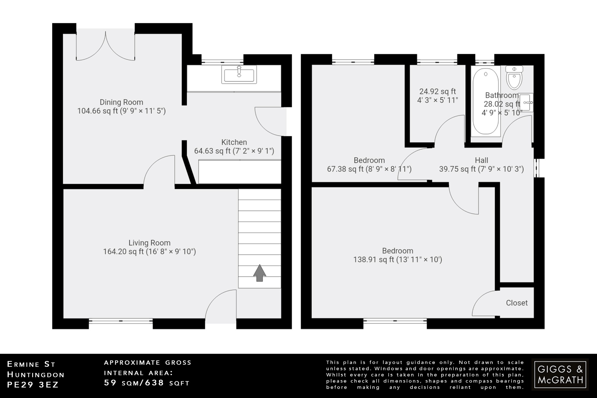 2 bed semi-detached house for sale in Ermine Street, Huntingdon - Property Floorplan