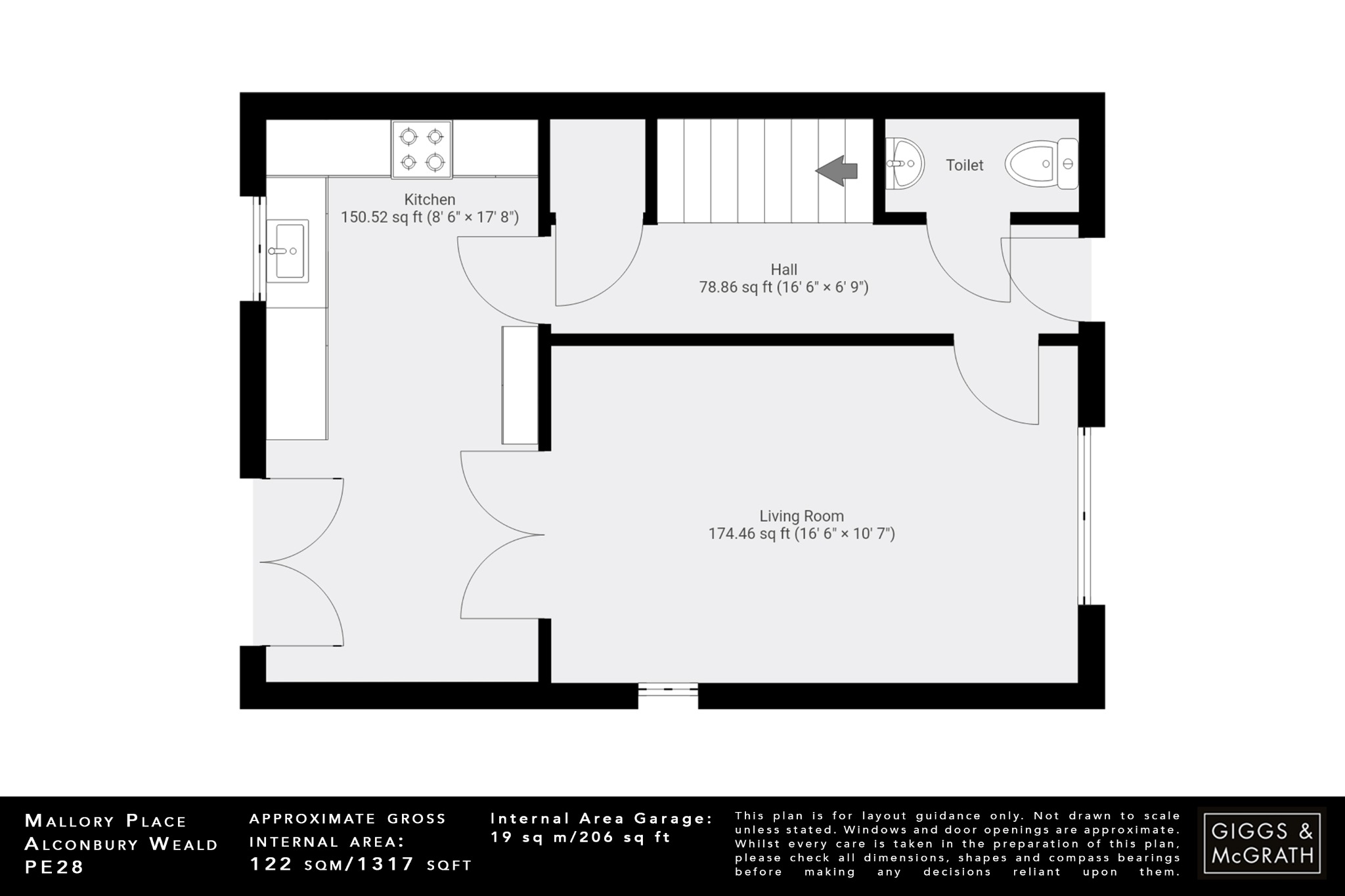 3 bed end of terrace house for sale in Mallory Place, Huntingdon - Property Floorplan