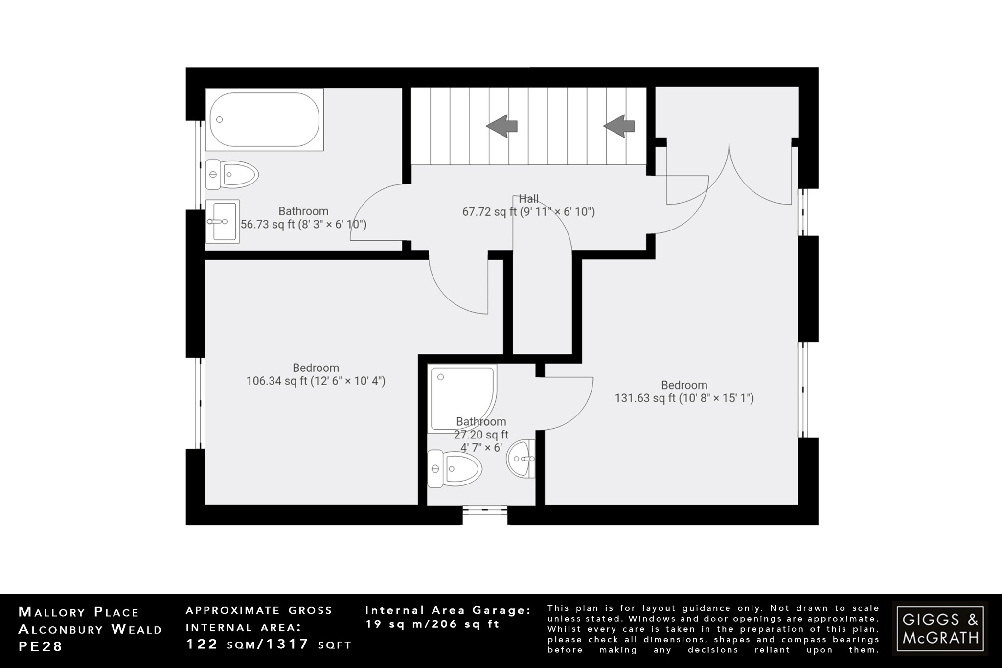 3 bed end of terrace house for sale in Mallory Place, Huntingdon - Property Floorplan