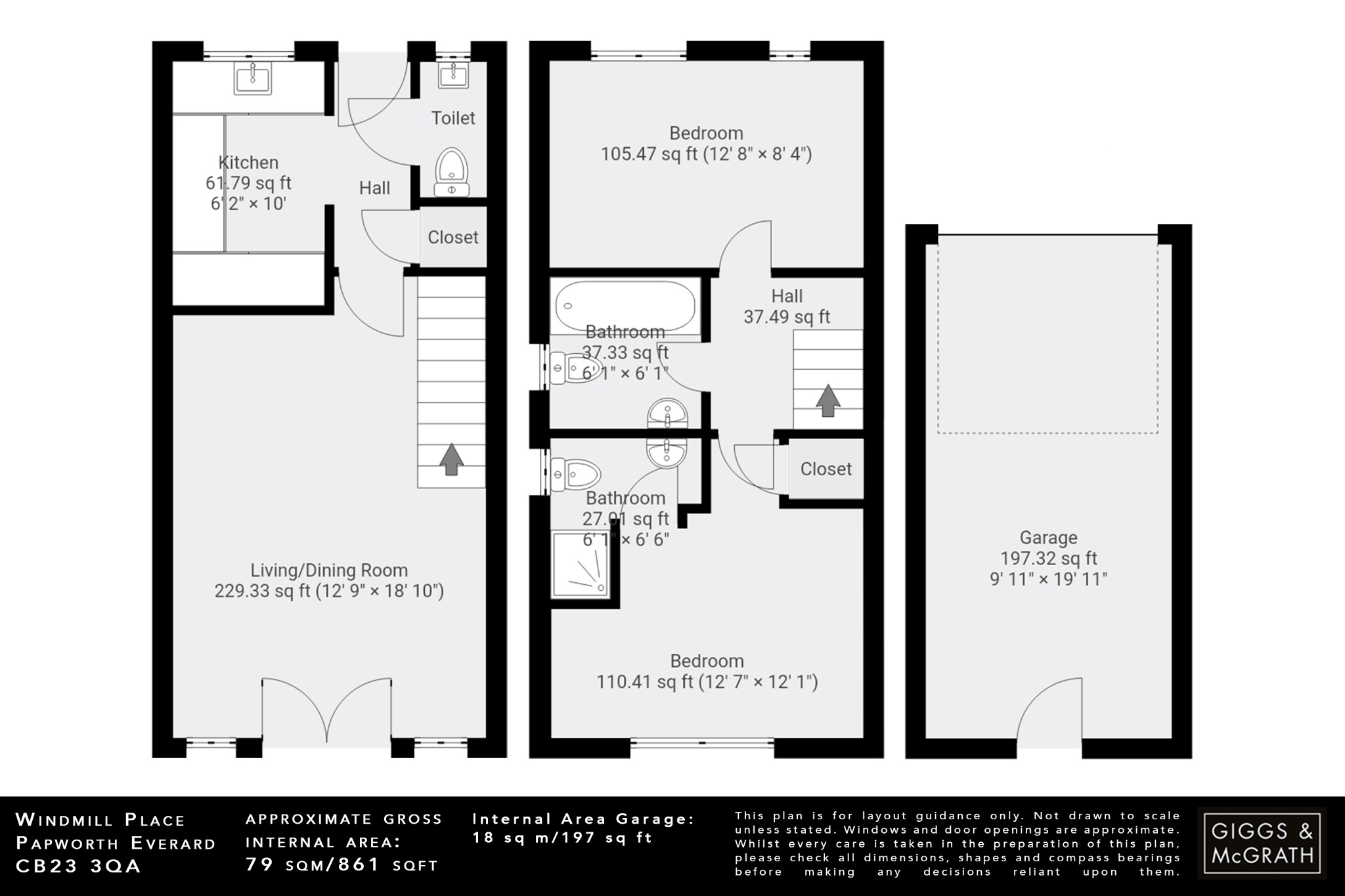 2 bed semi-detached house for sale in Windmill Place, Cambridge - Property Floorplan