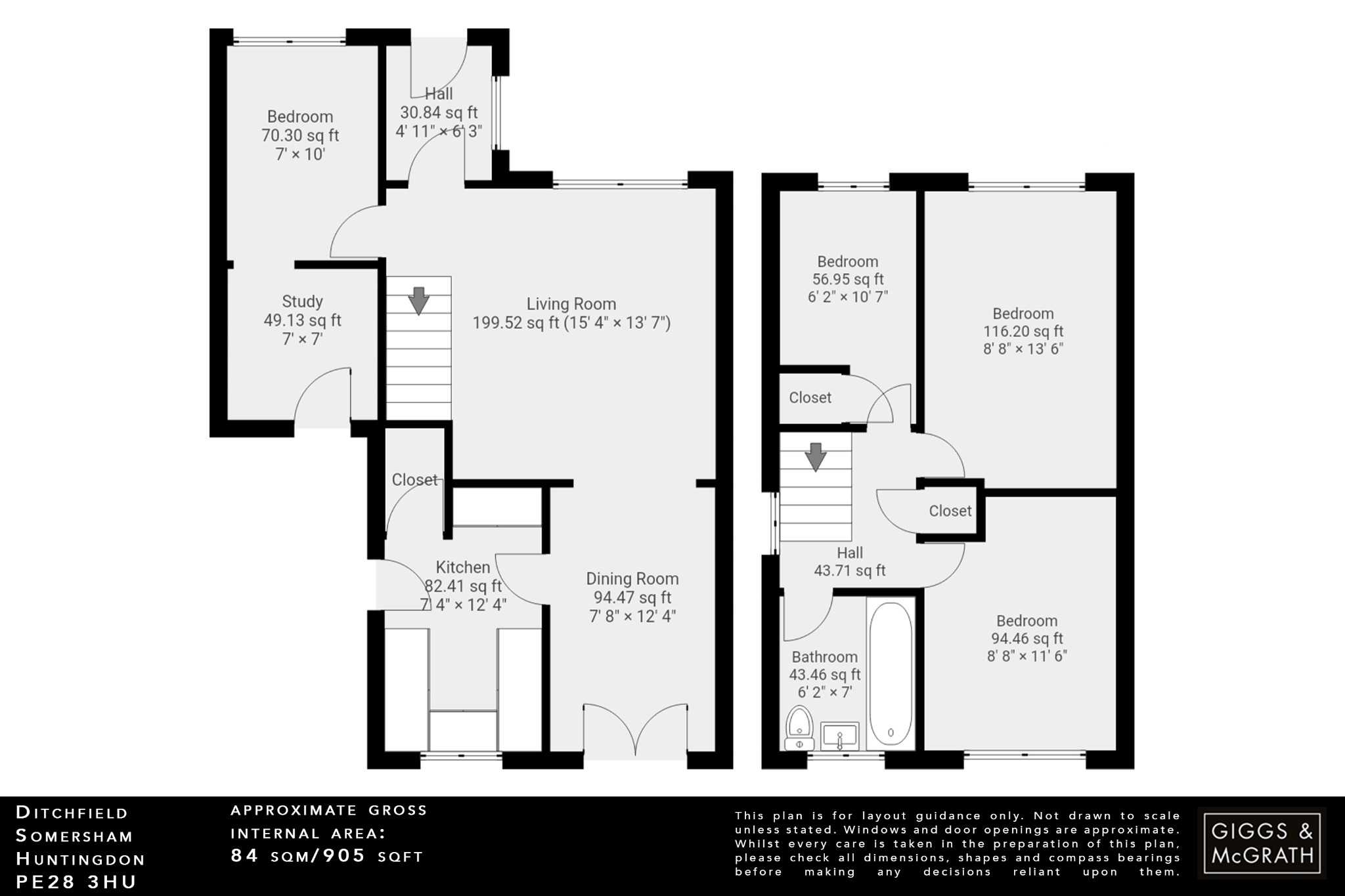 3 bed semi-detached house for sale in Ditchfields, Huntingdon - Property Floorplan