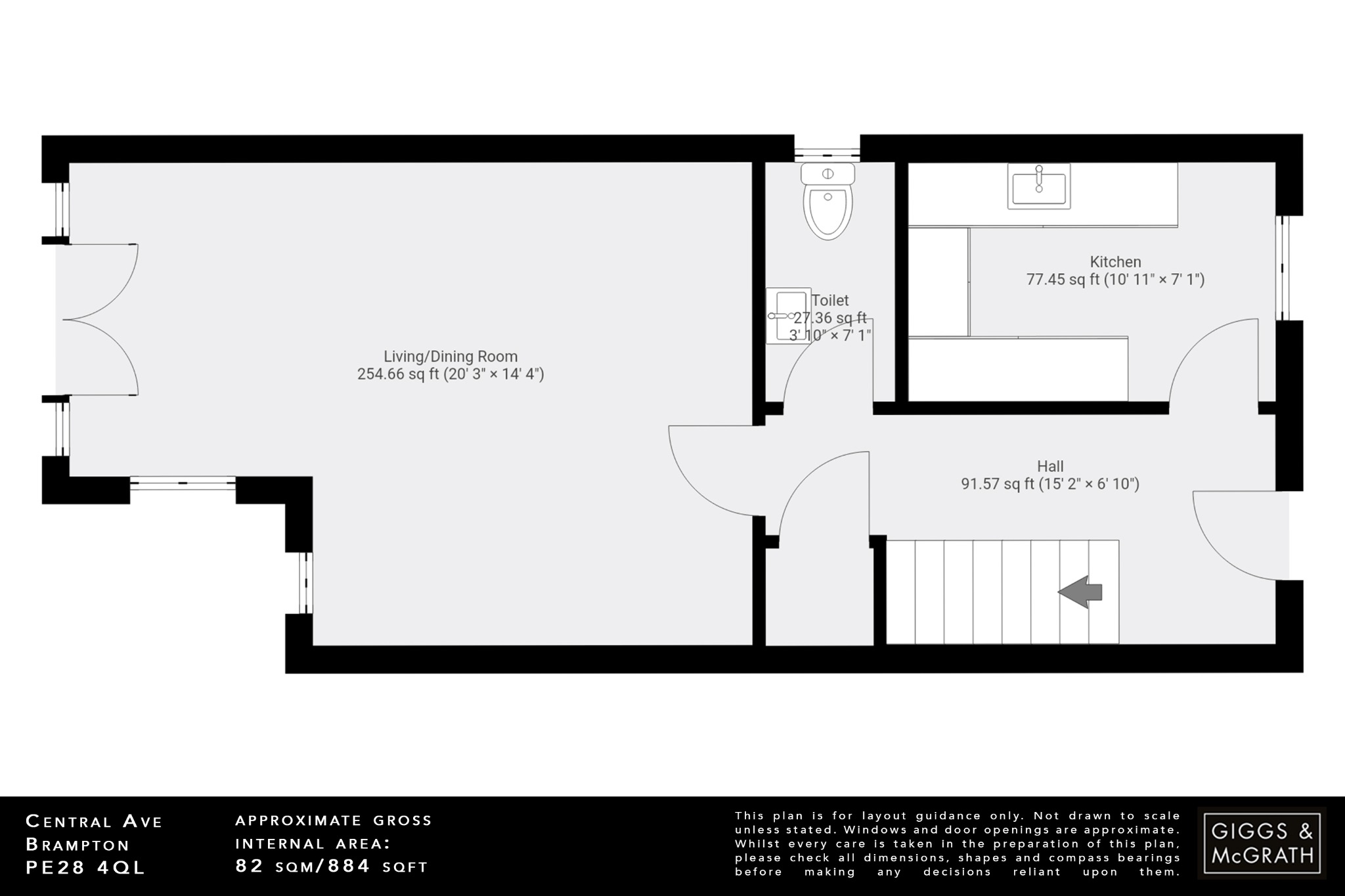 2 bed end of terrace house for sale in Central Avenue, Huntingdon - Property Floorplan