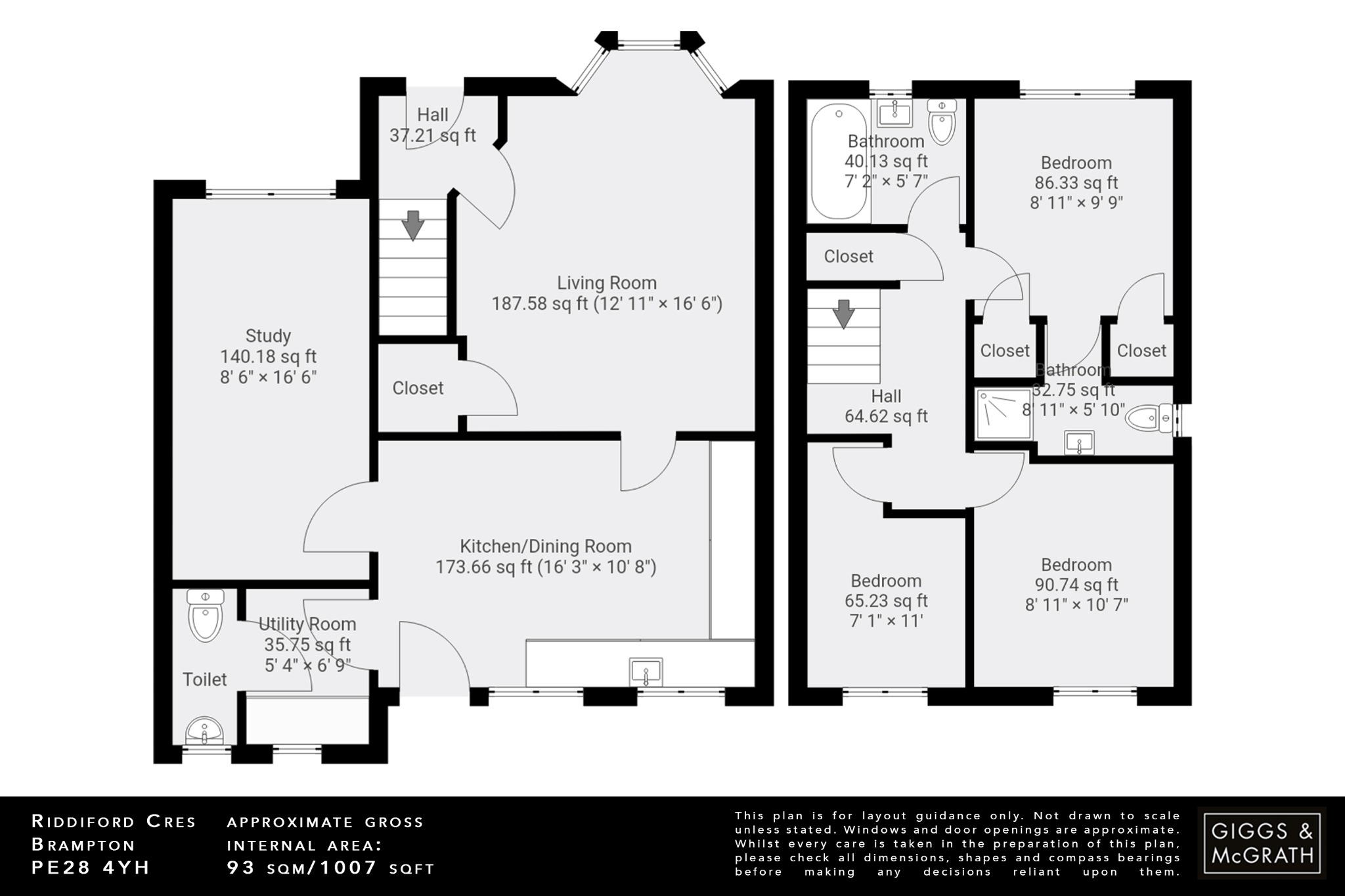 3 bed detached house for sale in Riddiford Crescent, Huntingdon - Property Floorplan